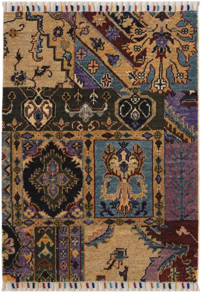 2' 1 x 2' 11 Hand Knotted Patchwork Rug