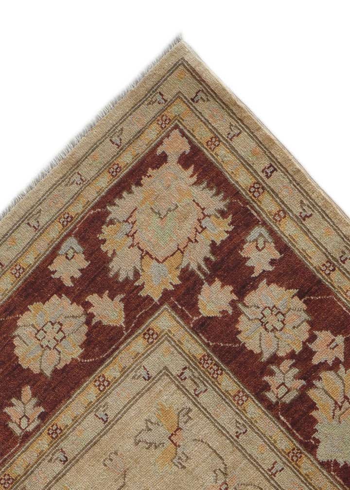 7' 10 x 9' 9 Hand Knotted Pershawar Ziegler Rug