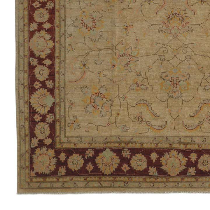 7' 10 x 9' 9 Hand Knotted Pershawar Ziegler Rug