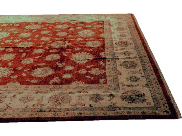 Detail image of 8' 10 x 12' 5 Hand Knotted Pershawar Ziegler Rug