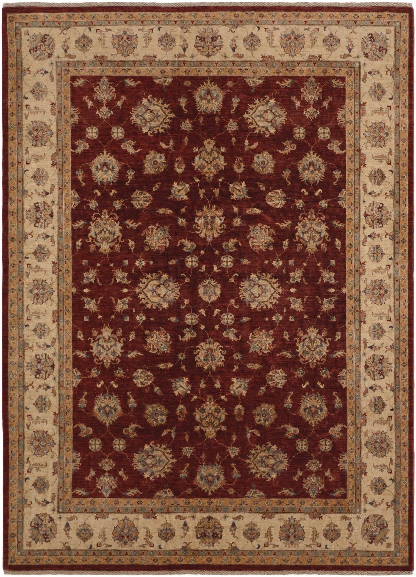8' 10 x 12' 5 Hand Knotted Pershawar Ziegler Rug