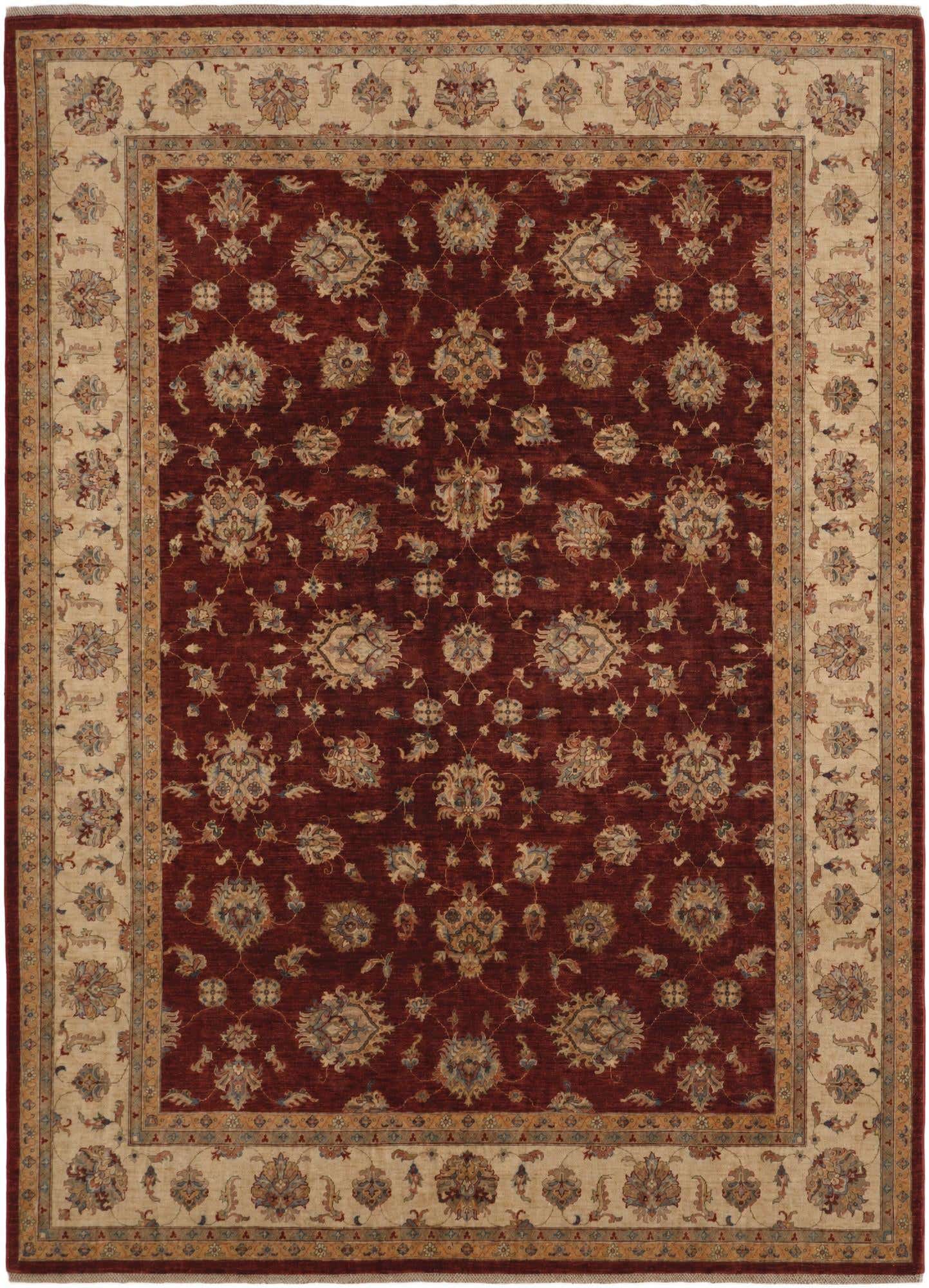 8' 10 x 12' 5 Hand Knotted Pershawar Ziegler Rug