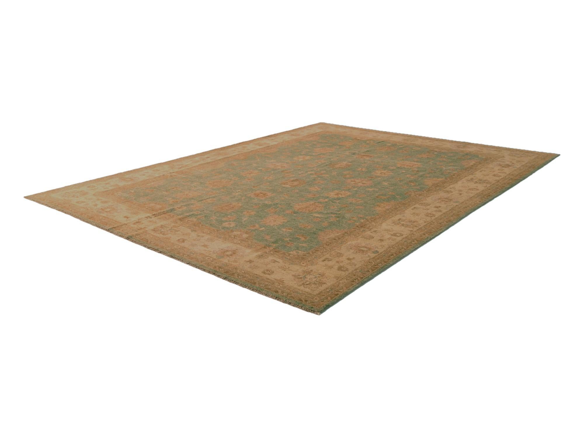 8' 11 x 11' 7 Hand Knotted Peshawar Ziegler Rug