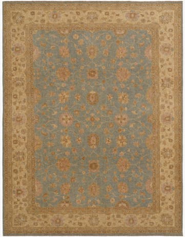 8' 11 x 11' 7 Hand Knotted Peshawar Ziegler Rug