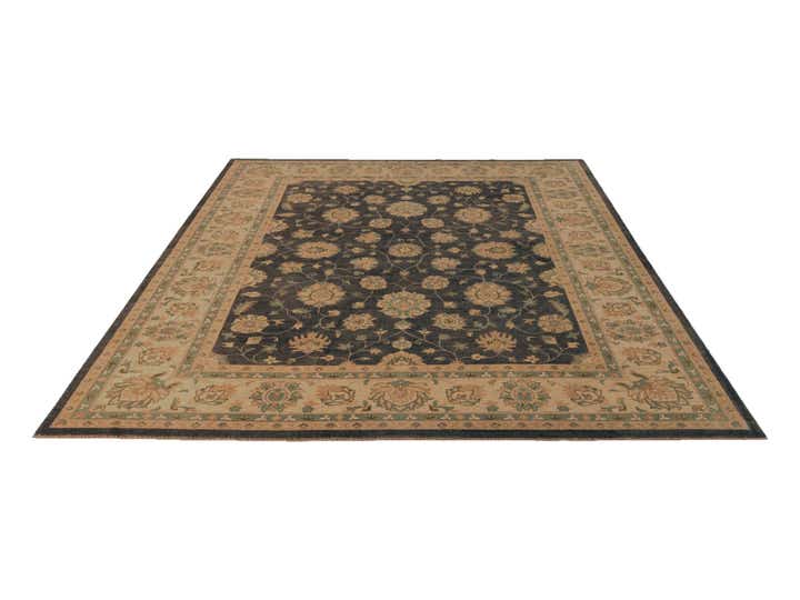 9' 2 x 12' Hand Knotted Peshawar Ziegler Rug