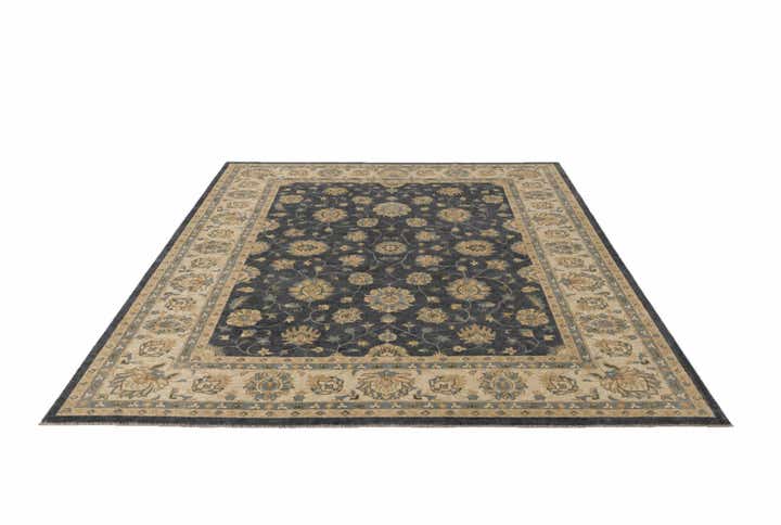 9' 2 x 12' Hand Knotted Peshawar Ziegler Rug