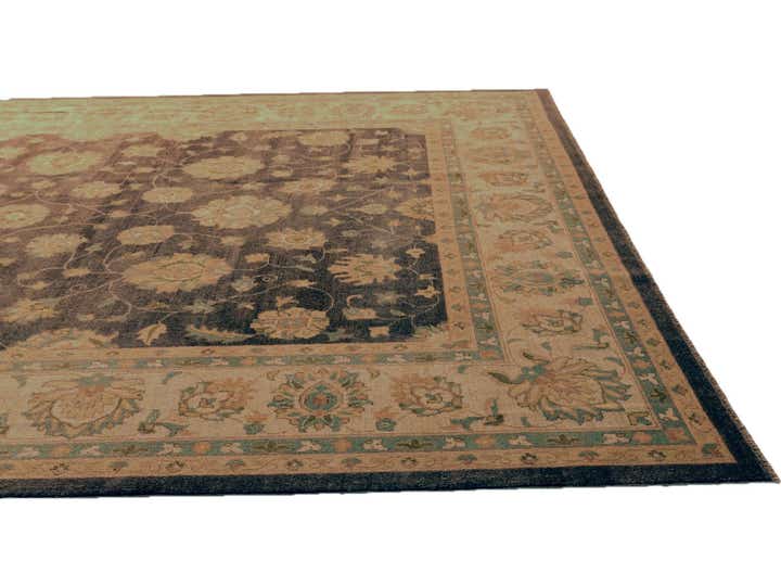 9' 2 x 12' Hand Knotted Peshawar Ziegler Rug