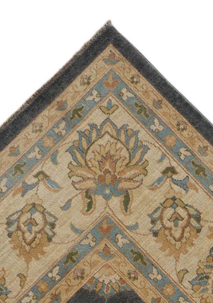 9' 2 x 12' Hand Knotted Peshawar Ziegler Rug