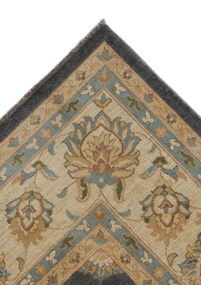 Detail image of 9' 2 x 12' Hand Knotted Peshawar Ziegler Rug