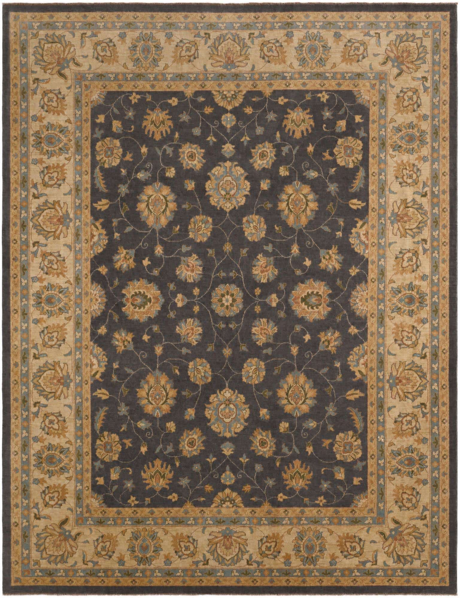 9' 2 x 12' Hand Knotted Peshawar Ziegler Rug