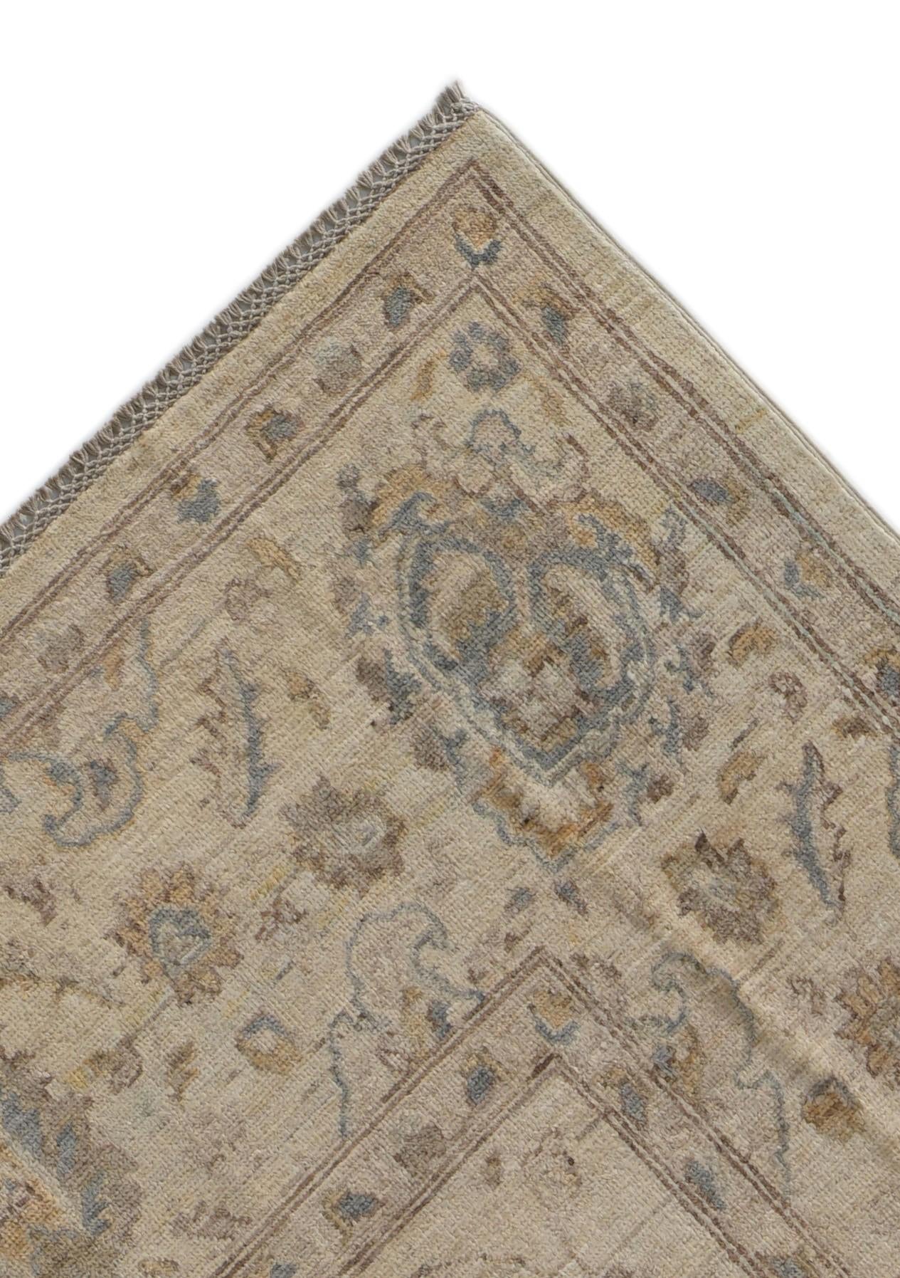 8' x 11' 8 Hand Knotted Peshawar Ziegler Rug
