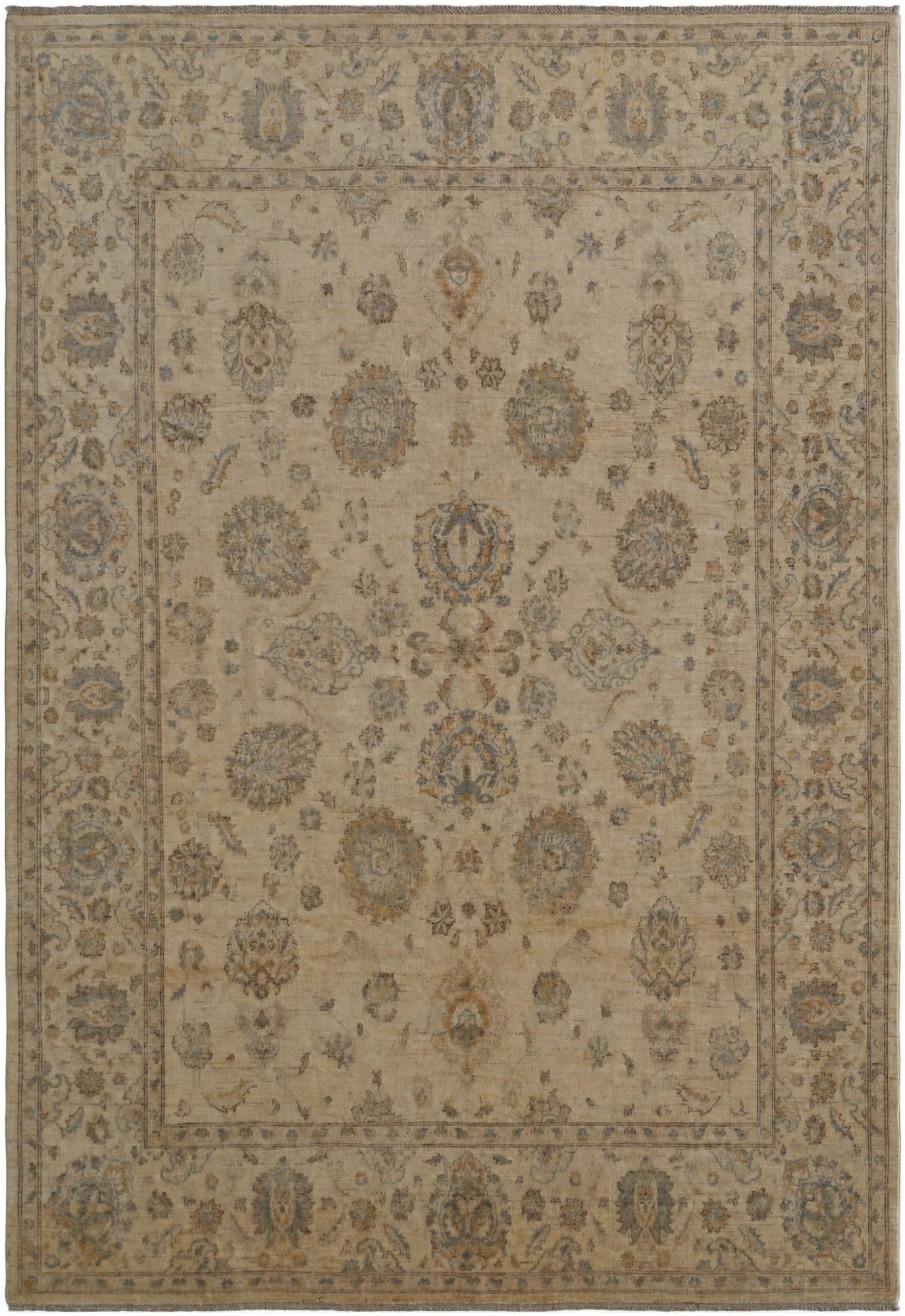 8' x 11' 8 Hand Knotted Peshawar Ziegler Rug