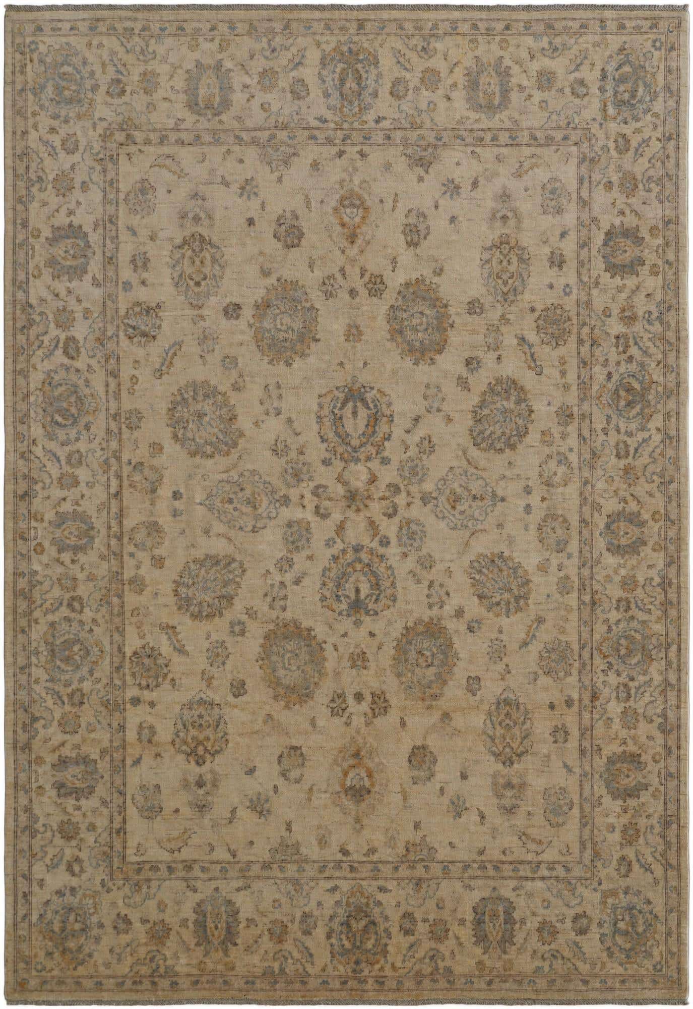 8' x 11' 8 Hand Knotted Peshawar Ziegler Rug