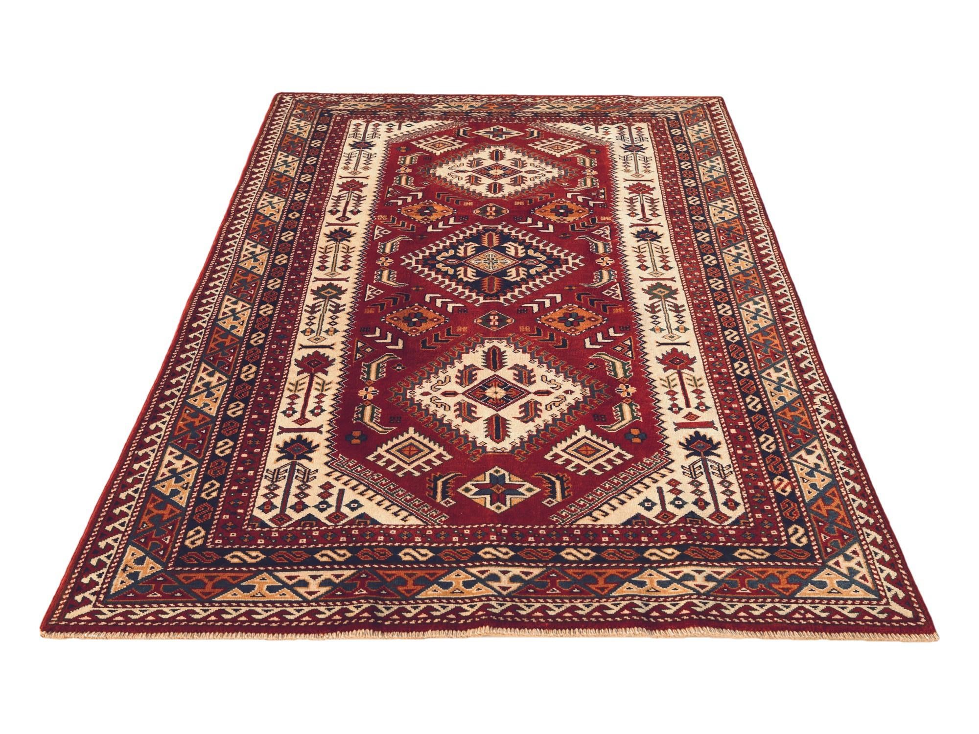 4' x 6' 3 Hand Knotted Shirvan Rug