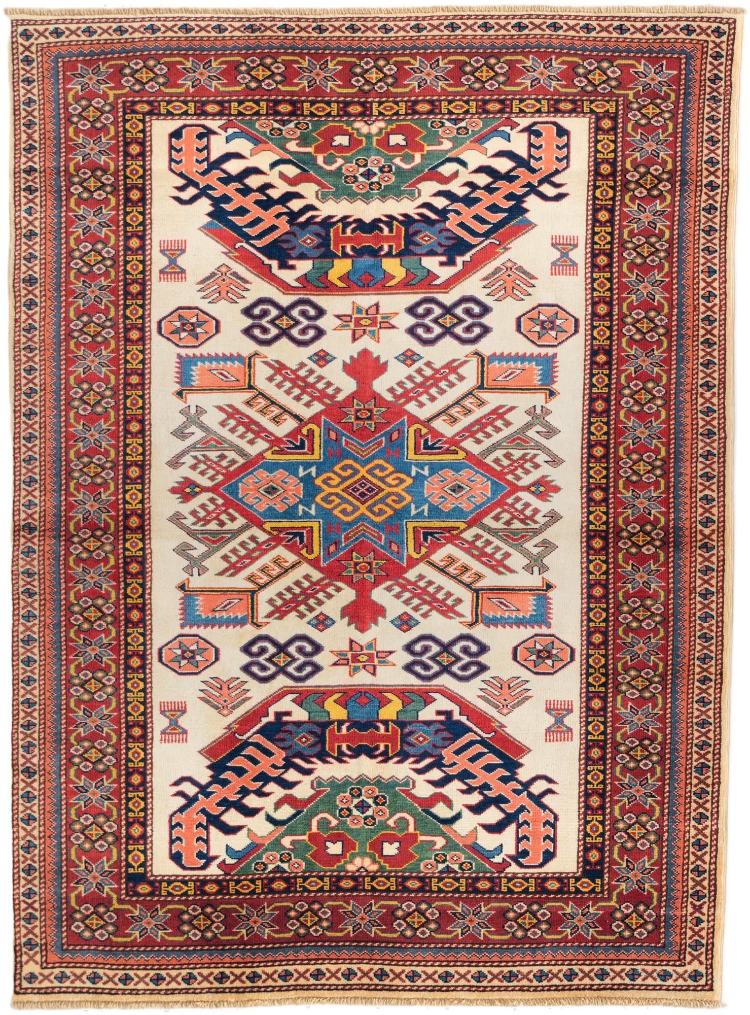 4' 2 x 5' 8 Hand Knotted Shirvan Rug