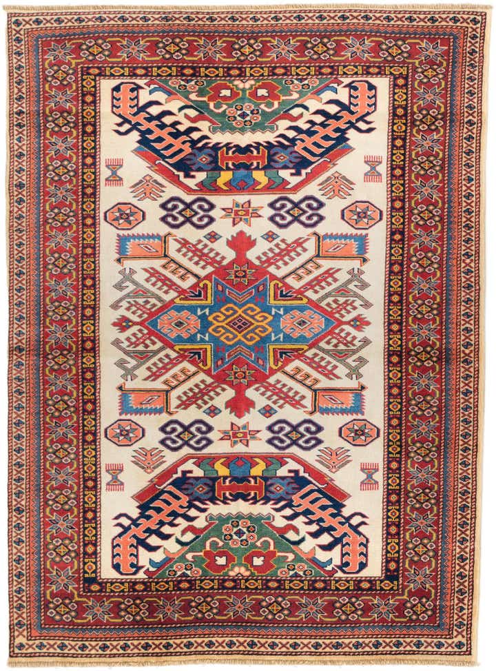 4' 2 x 5' 8 Hand Knotted Shirvan Rug