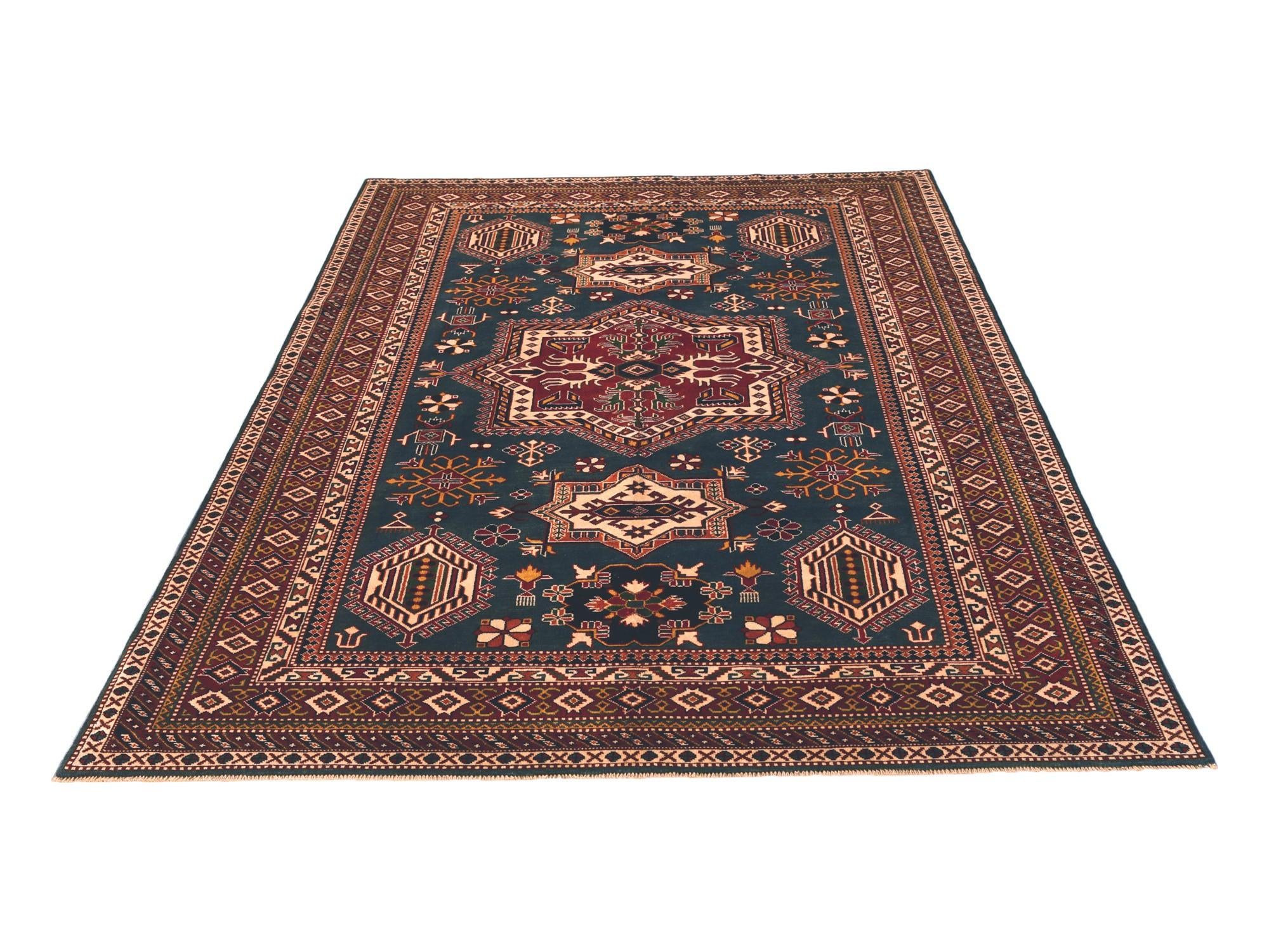 5' 10 x 8' 2 Hand Knotted Shirvan Rug