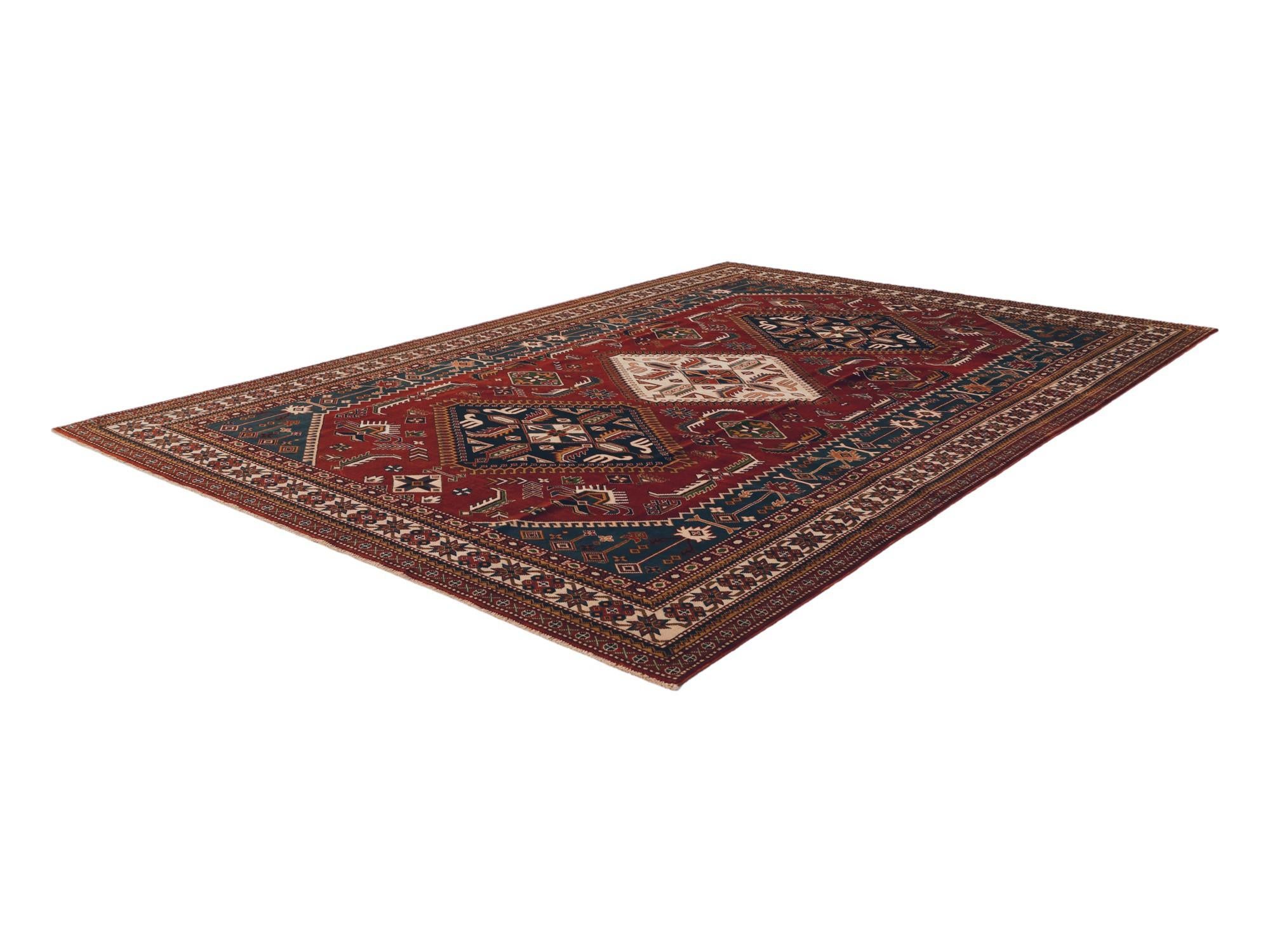 6' 11 x 10' 1 Hand Knotted Shirvan Rug