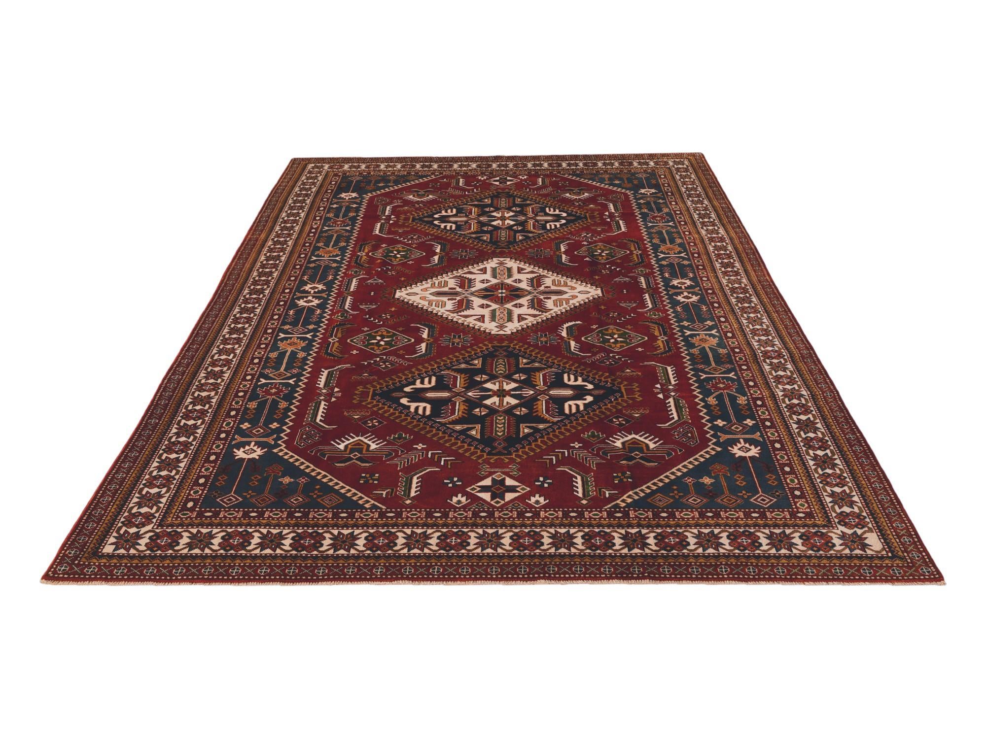 6' 11 x 10' 1 Hand Knotted Shirvan Rug