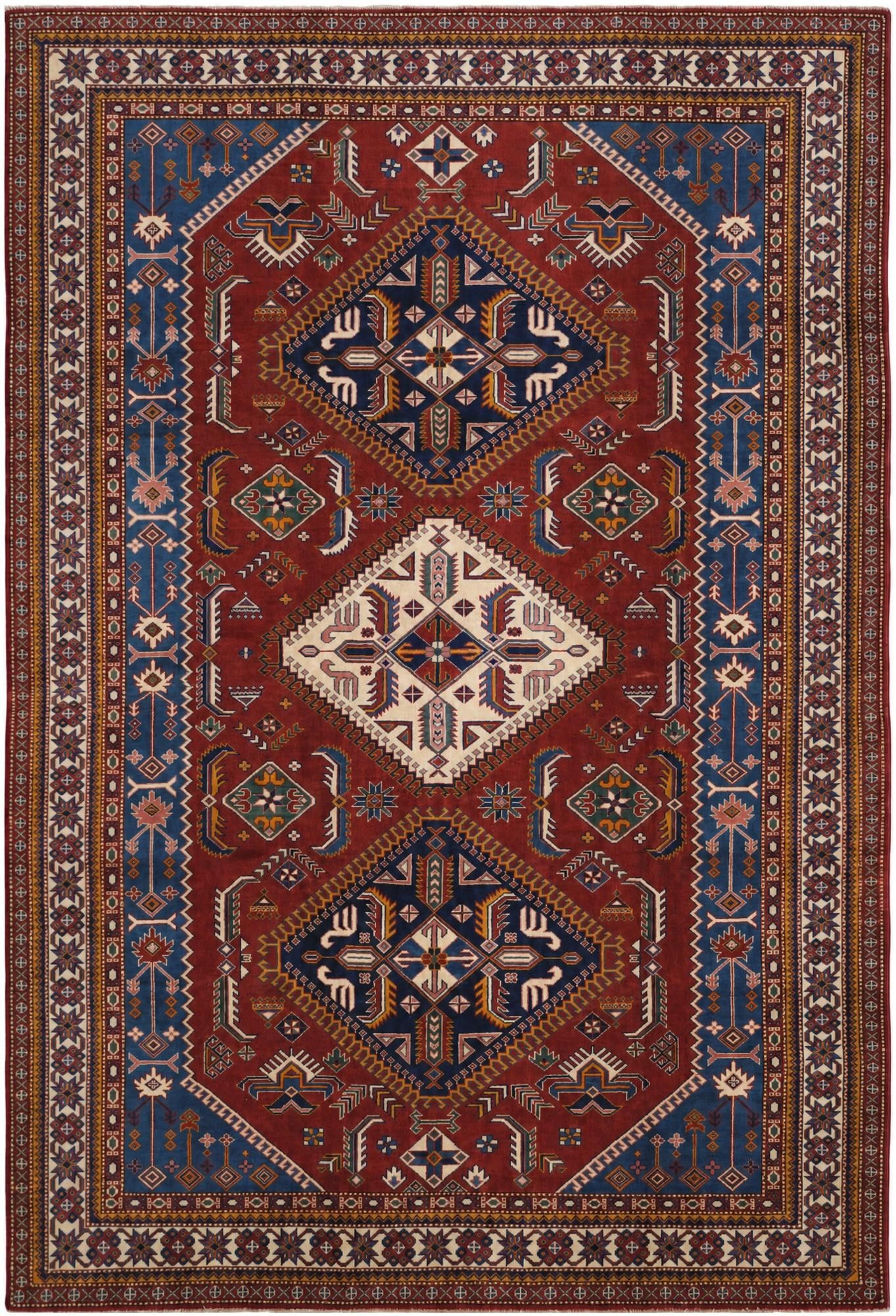 6' 11 x 10' 1 Hand Knotted Shirvan Rug