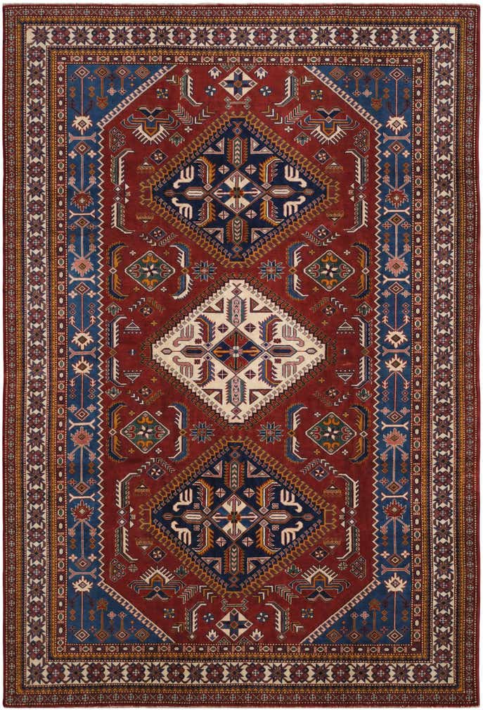 6' 11 x 10' 1 Hand Knotted Shirvan Rug