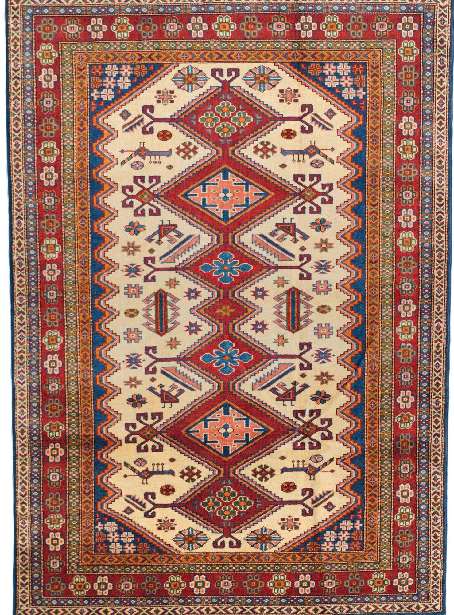 4' 2 x 5' 11 Hand Knotted Shirvan Rug