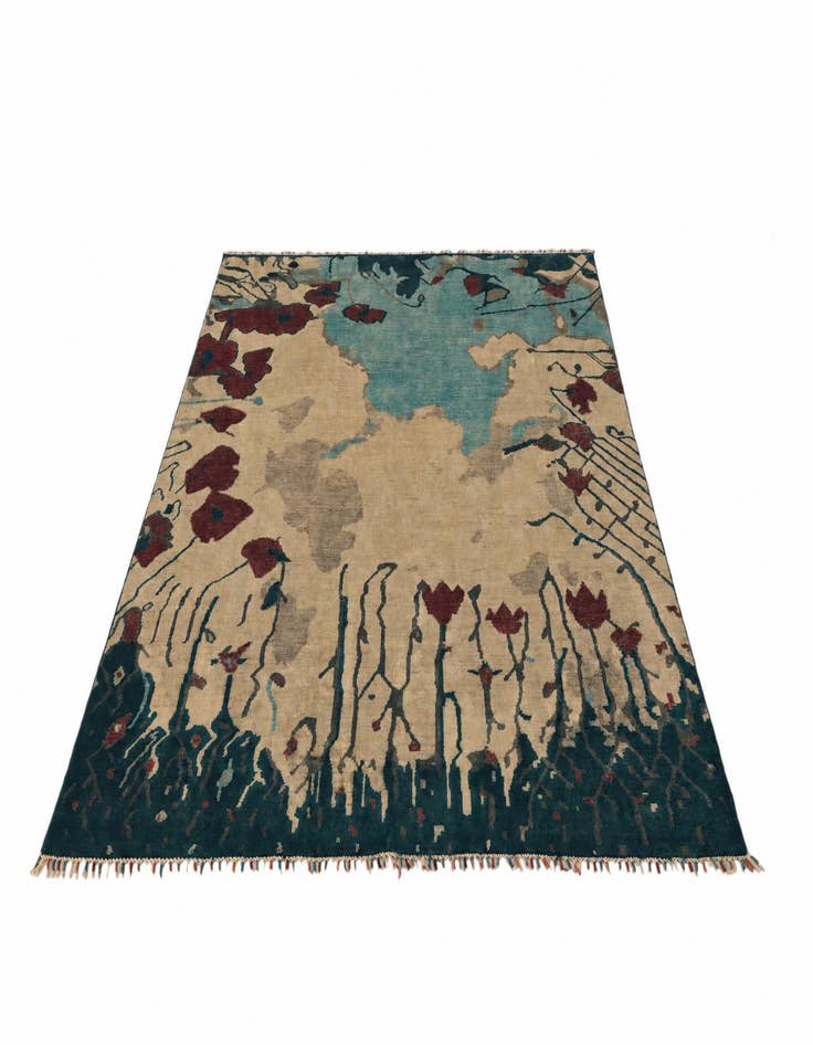 Detail image of 6' 6 x 7' 11 Hand Knotted Ziegler Modern Rug