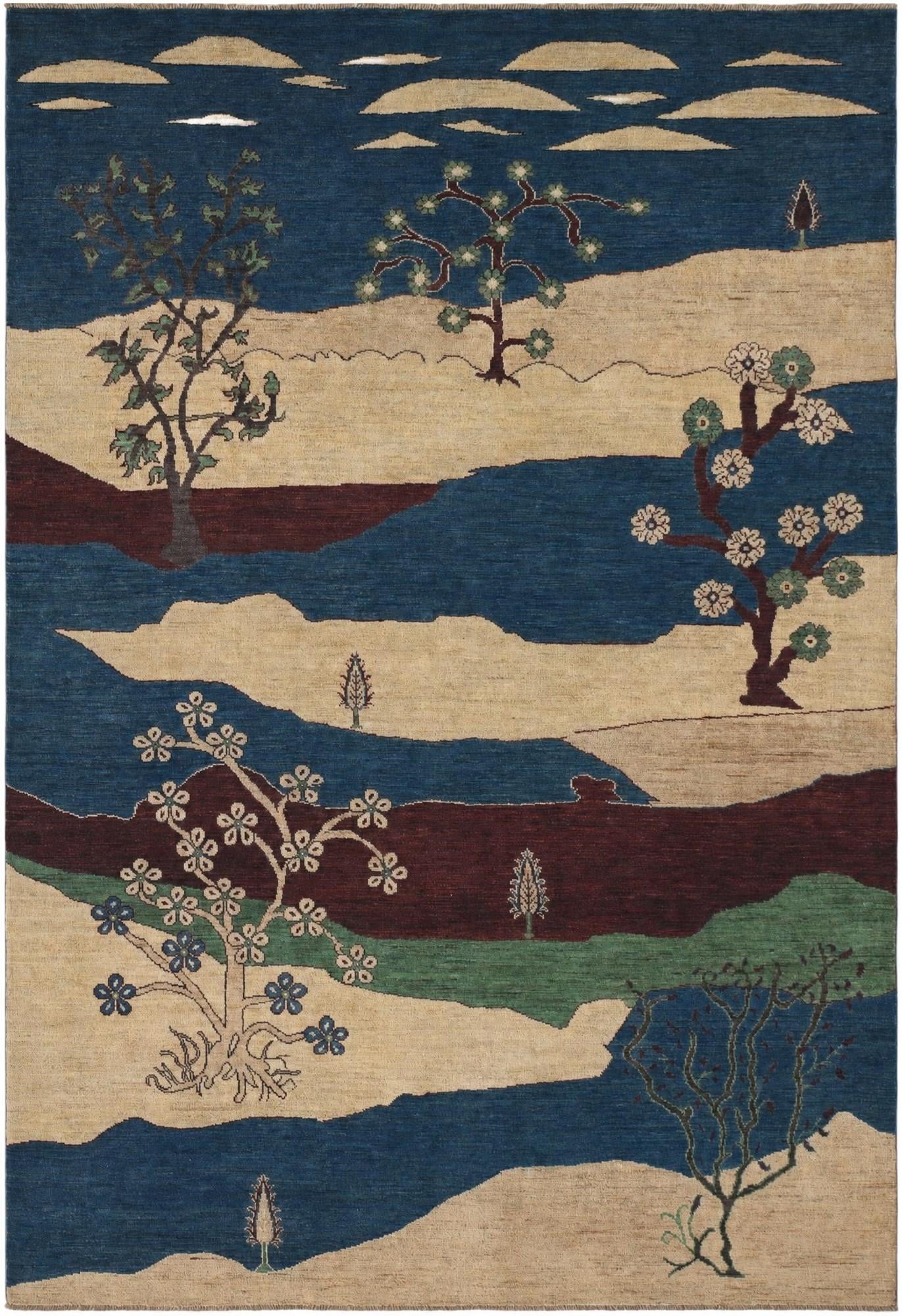 6' 8 x 9' 7 Hand Knotted Ziegler Modern Rug