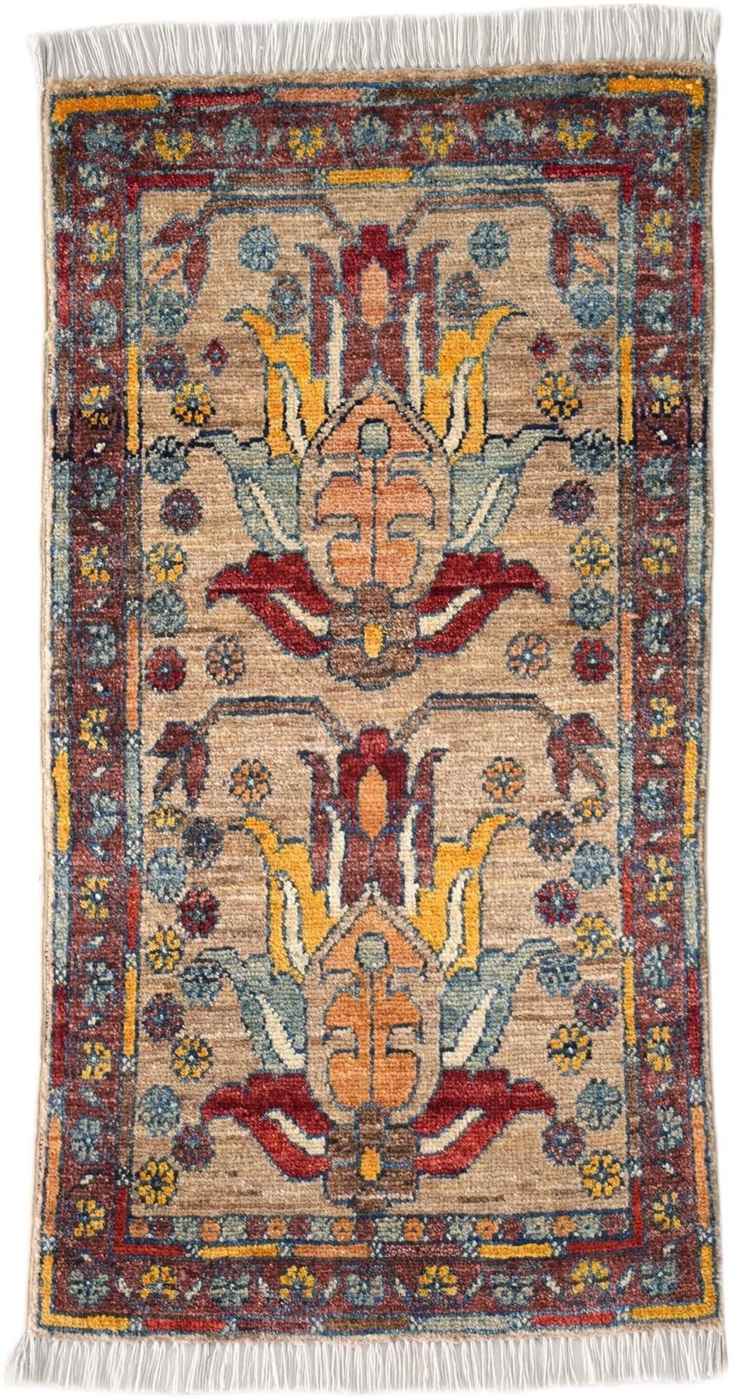 1' 8 x 3' 2 Hand Knotted Ziegler Rug