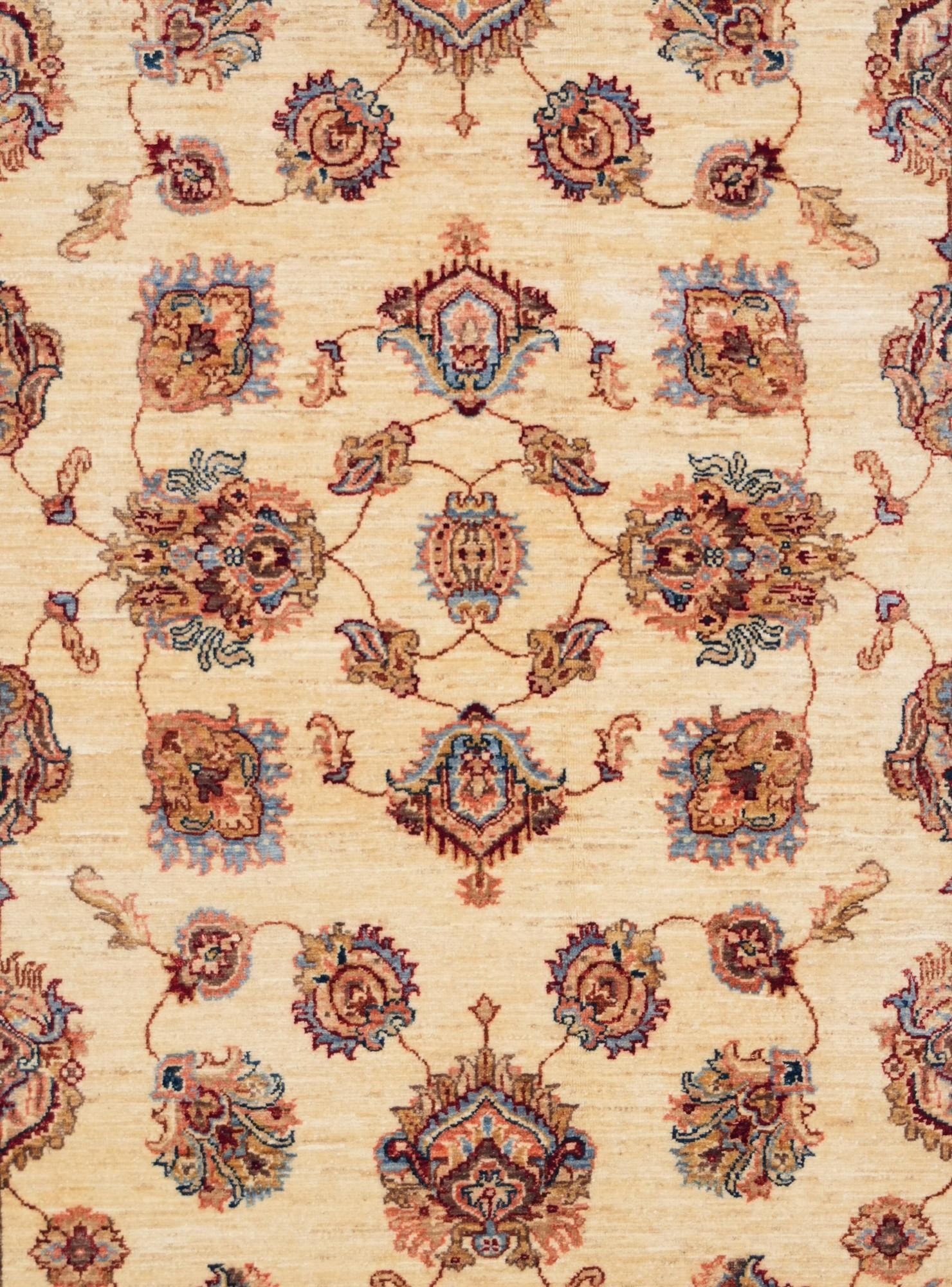 4' 11 x 7' Hand Knotted Ziegler Rug