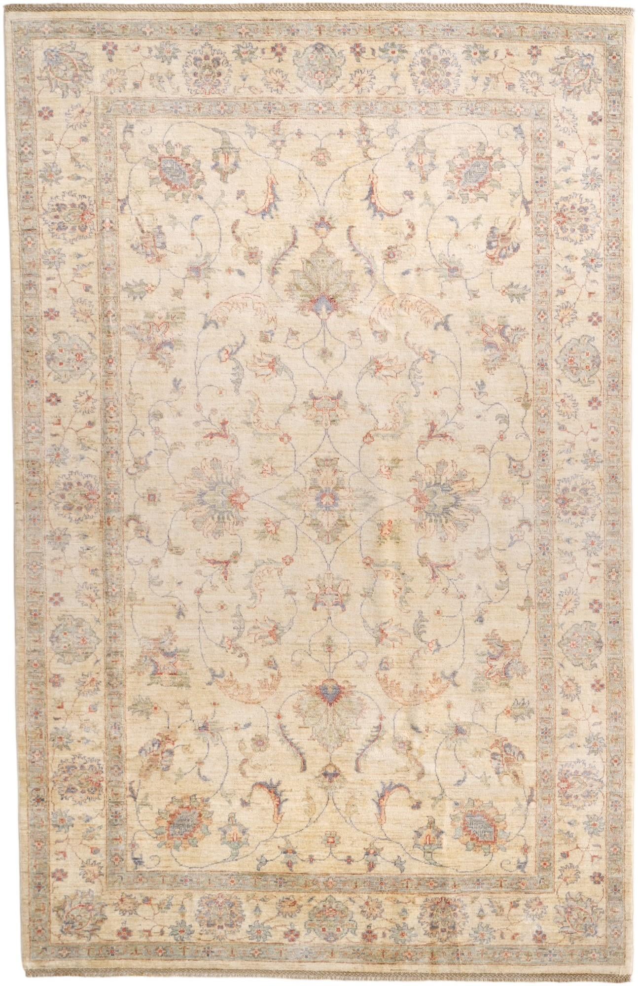 6' x 9' 4 Hand Knotted Ziegler Rug