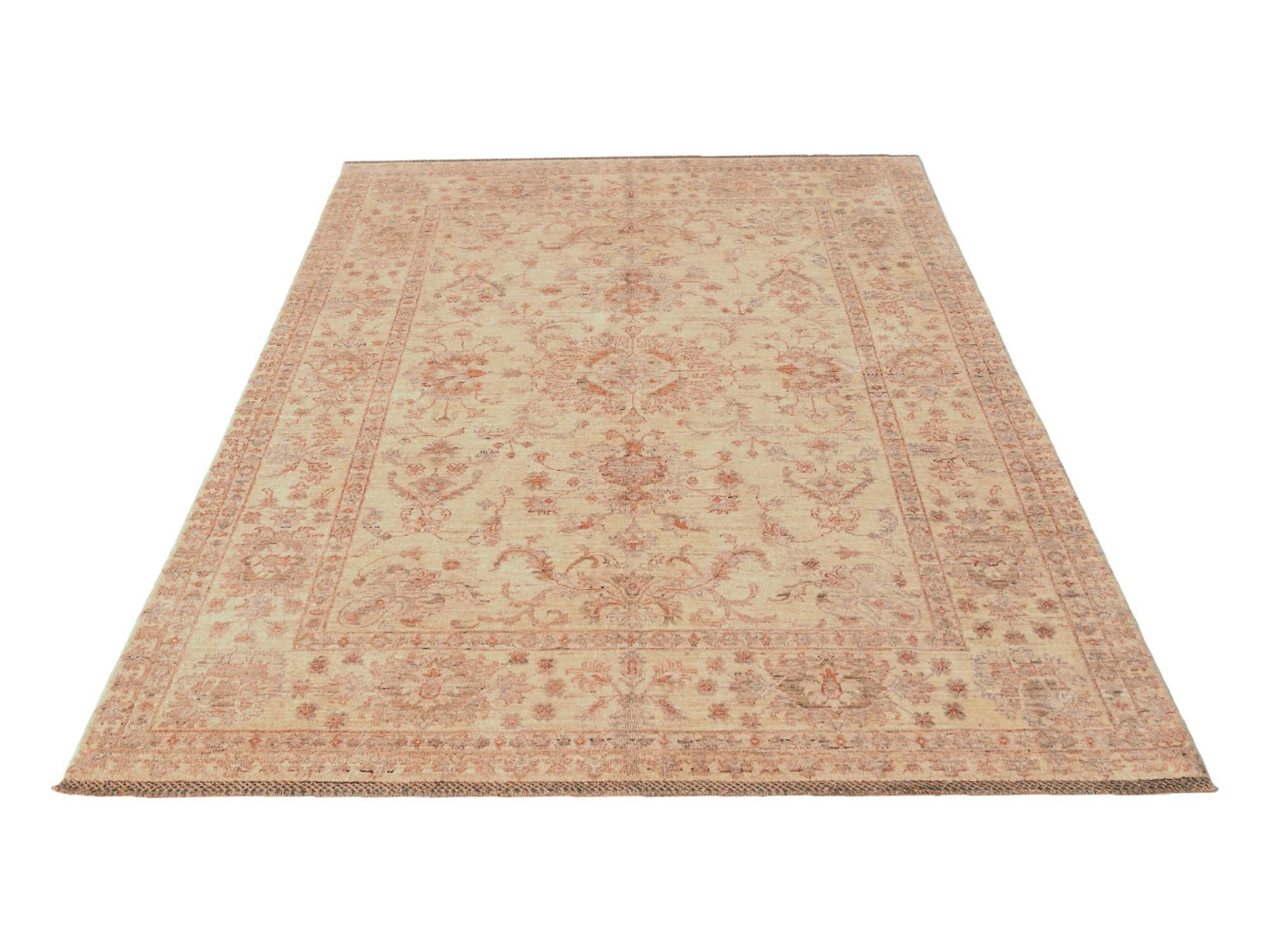 5' 7 x 7' 11 Hand Knotted Ziegler Rug