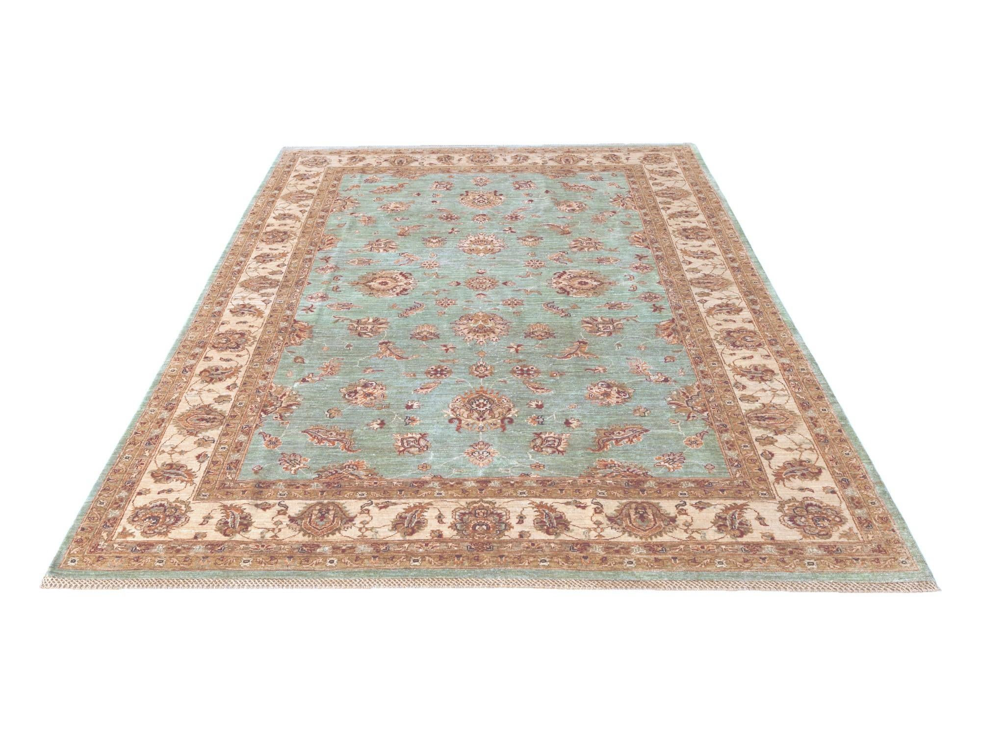 6' 11 x 10' 2 Hand Knotted Ziegler Rug