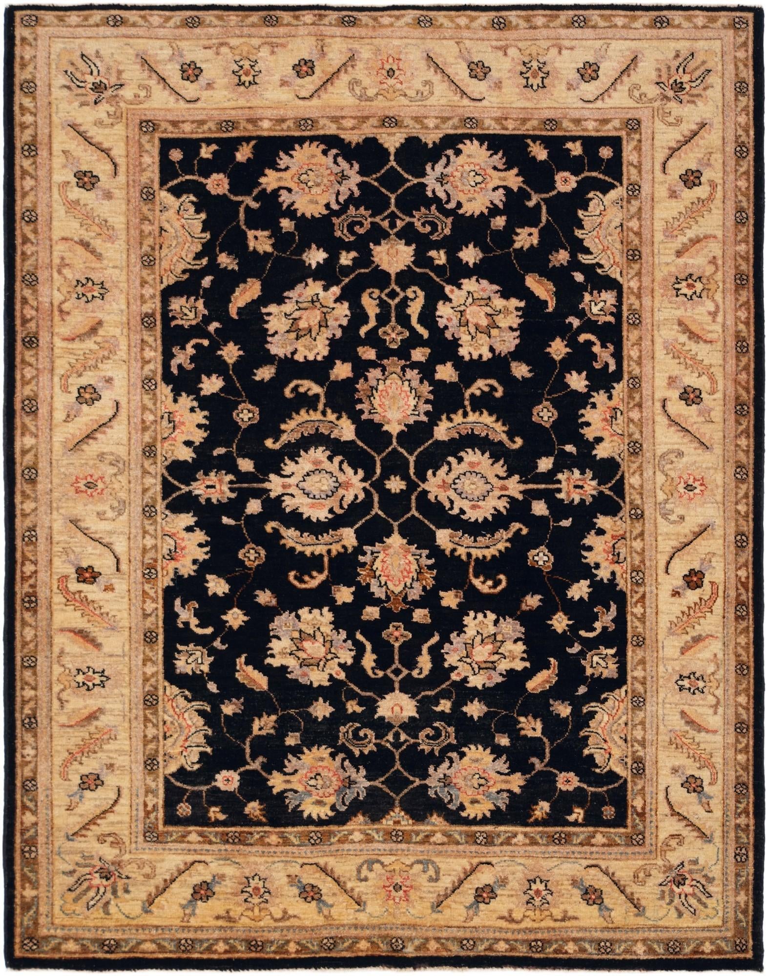 4' 11 x 6' 3 Hand Knotted Ziegler Rug