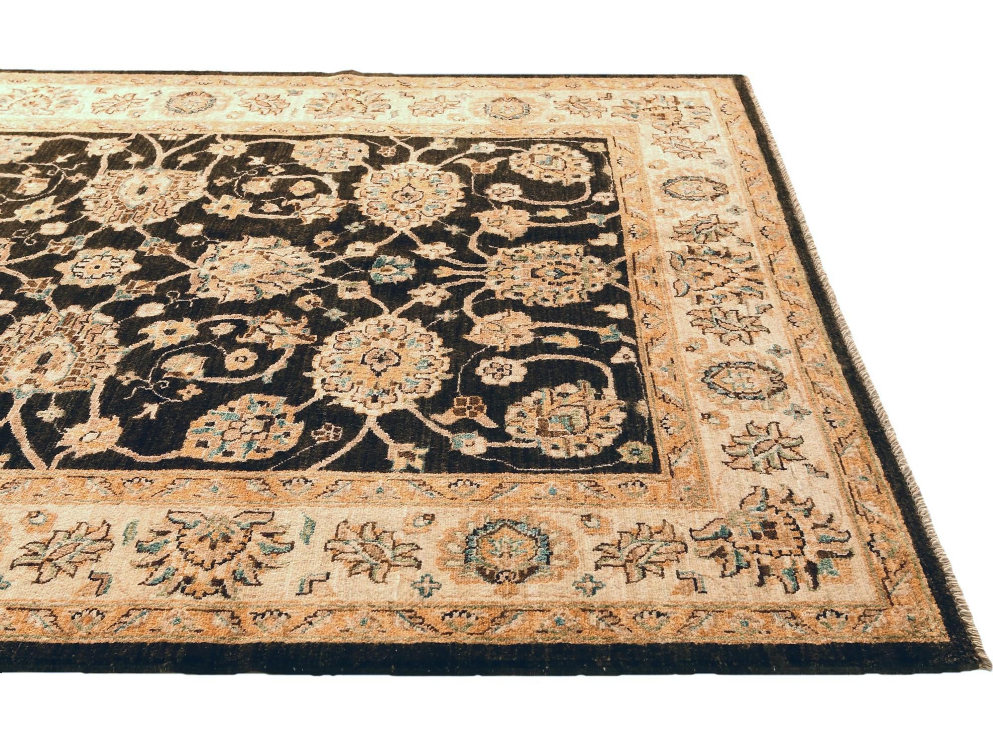 4' 11 x 6' 9 Hand Knotted Ziegler Rug