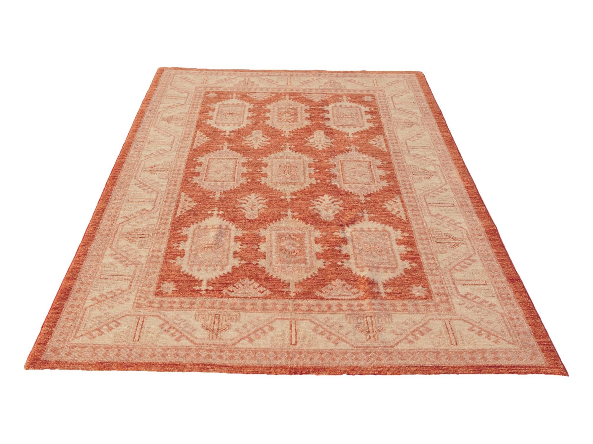 4' 2 x 6' 3 Hand Knotted Ziegler Rug