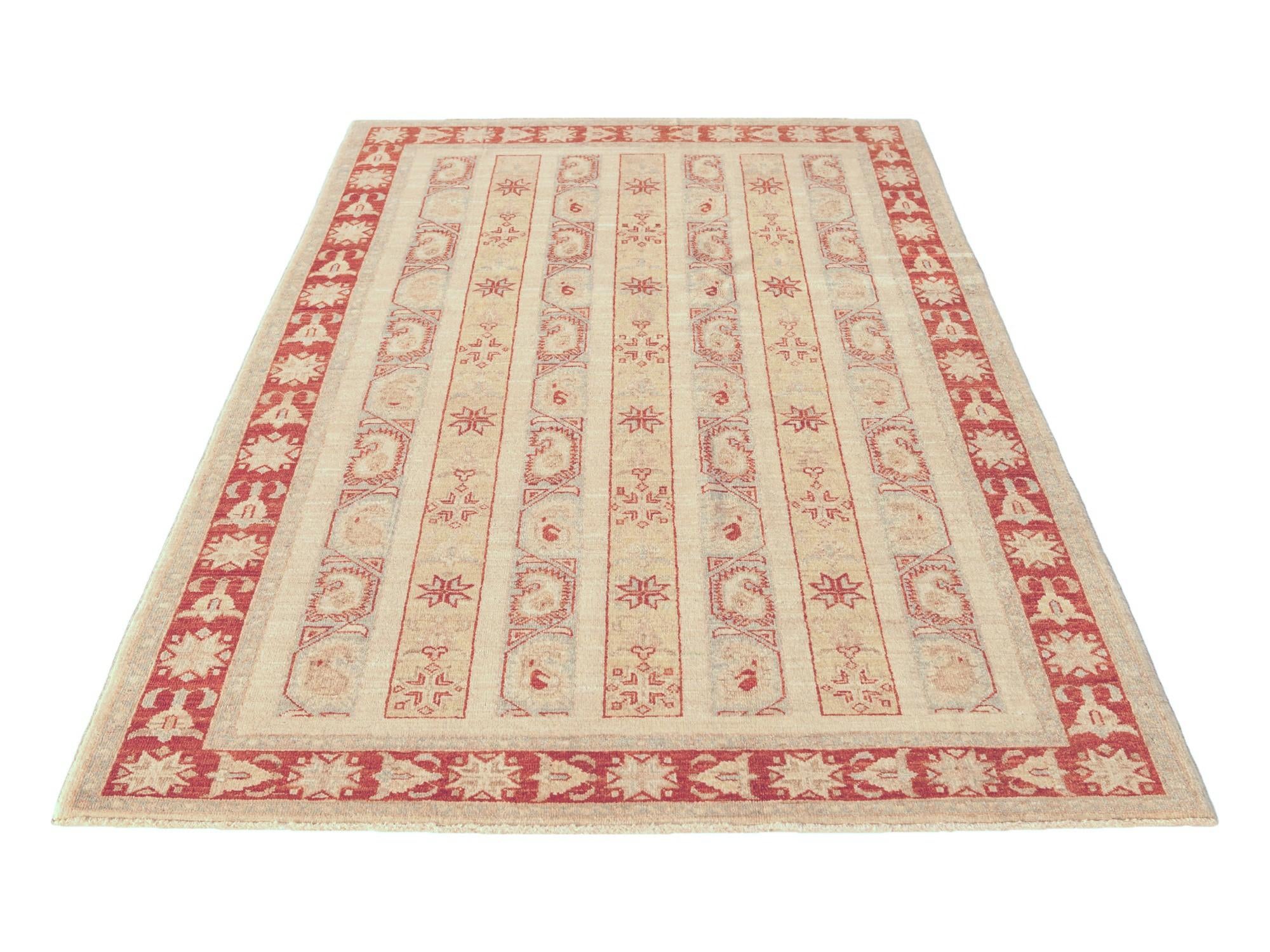 4' 3 x 6' 7 Hand Knotted Ziegler Rug