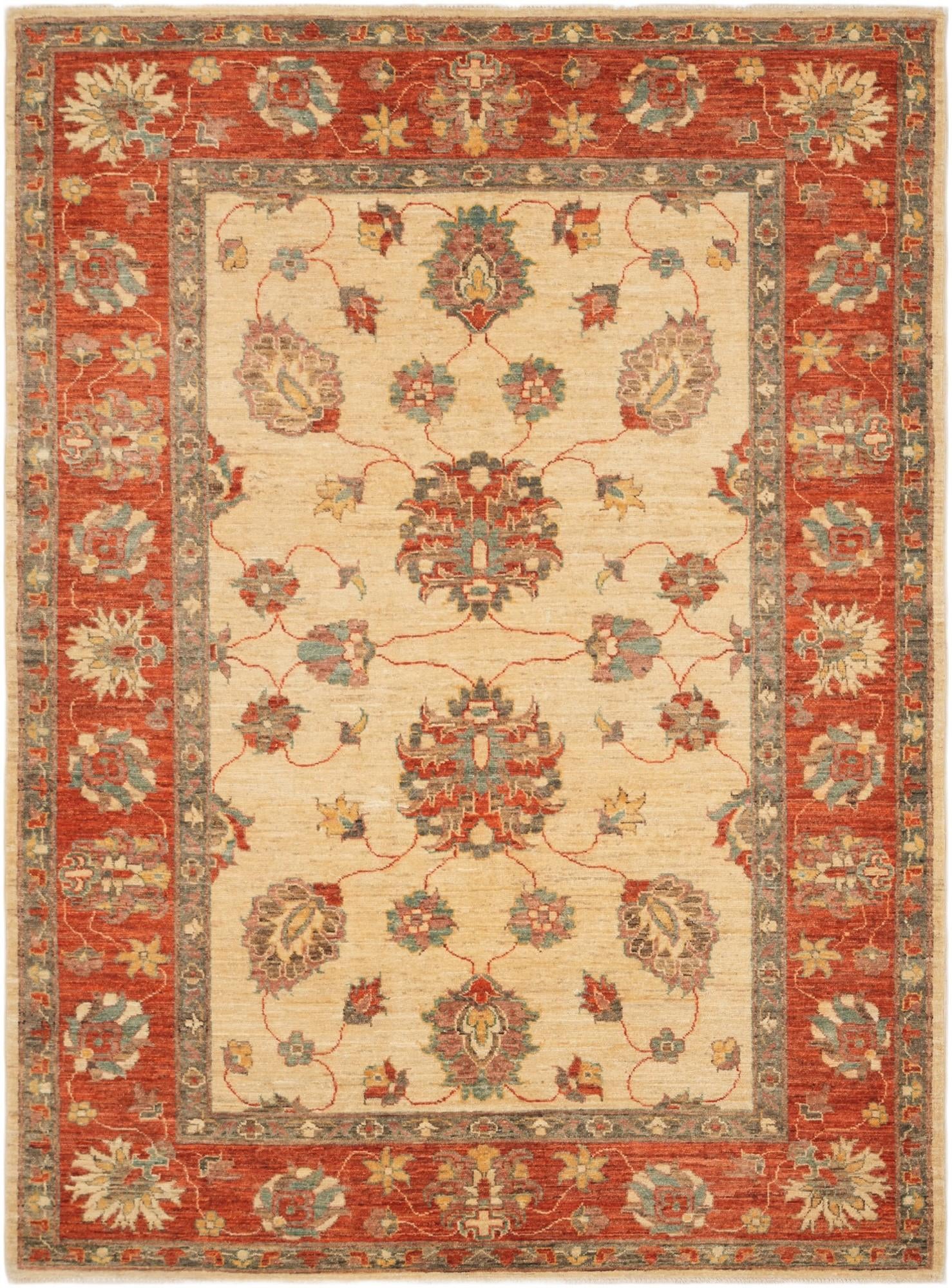 5' 1 x 6' 11 Hand Knotted Ziegler Rug