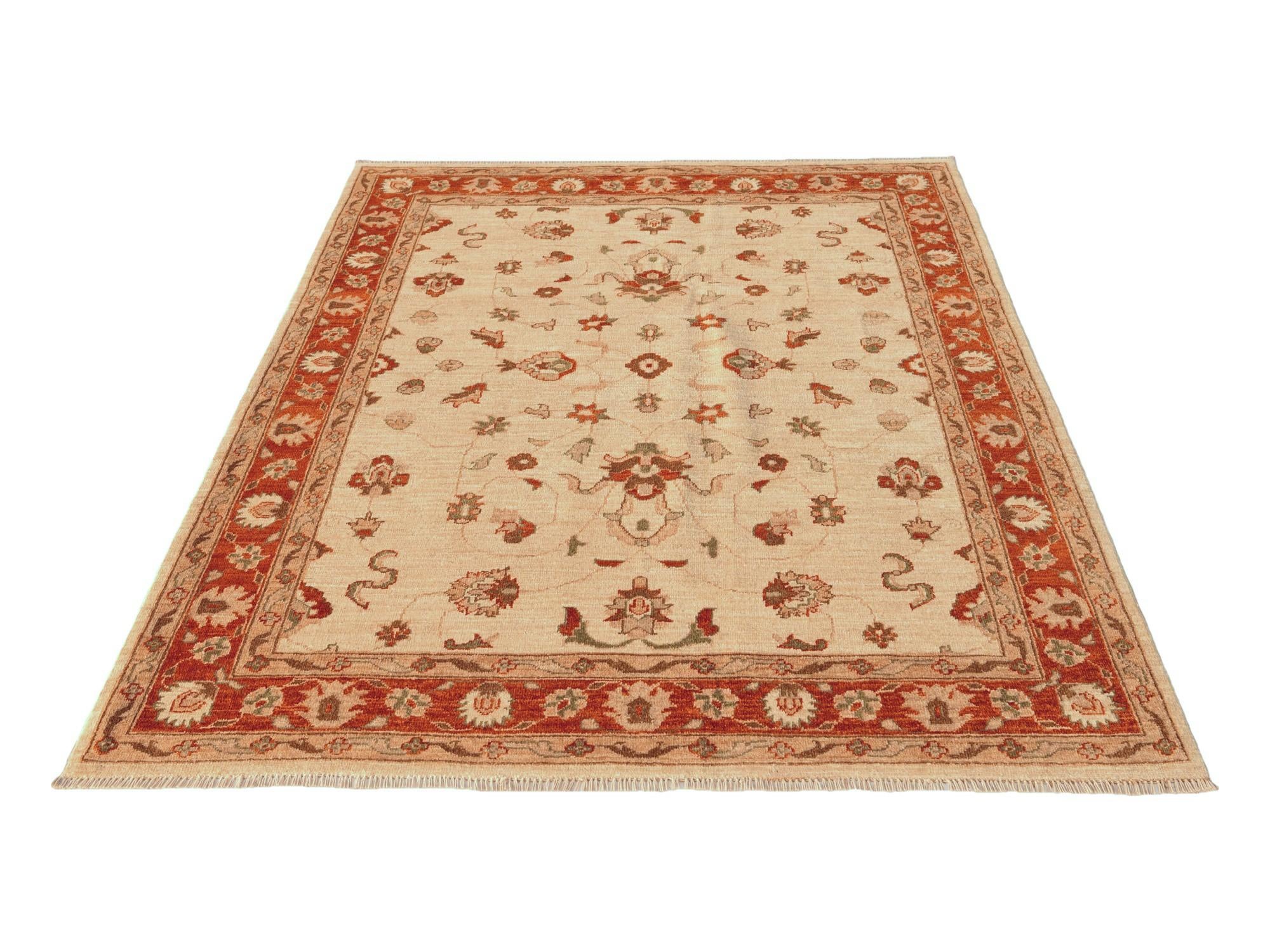 4' 11 x 6' 2 Hand Knotted Ziegler Rug