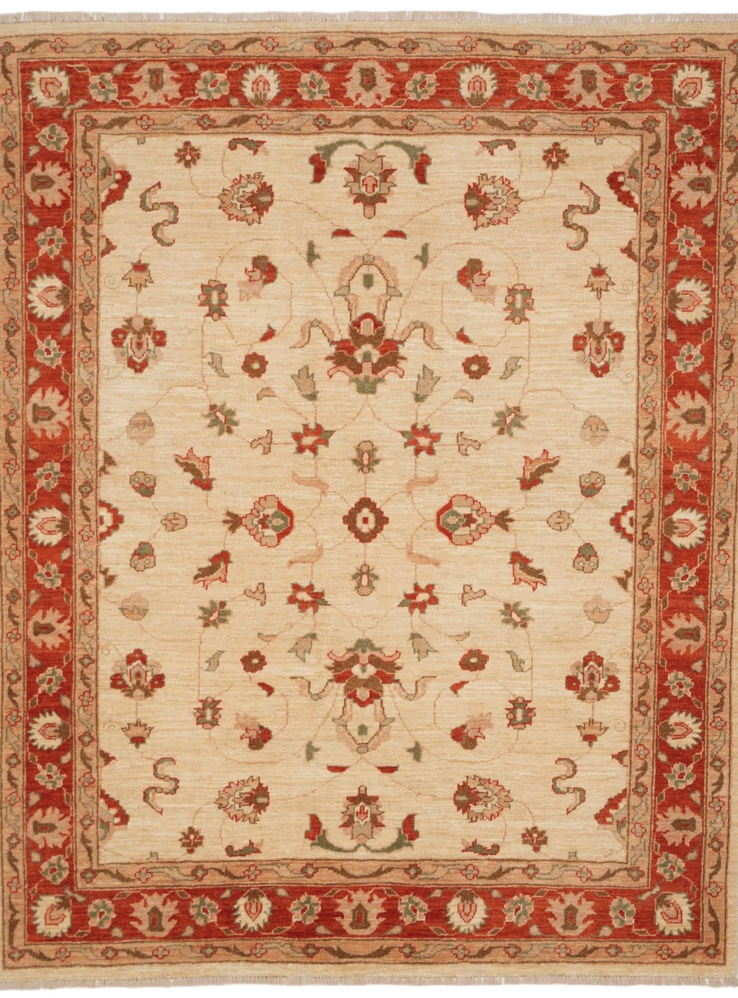 4' 11 x 6' 2 Hand Knotted Ziegler Rug