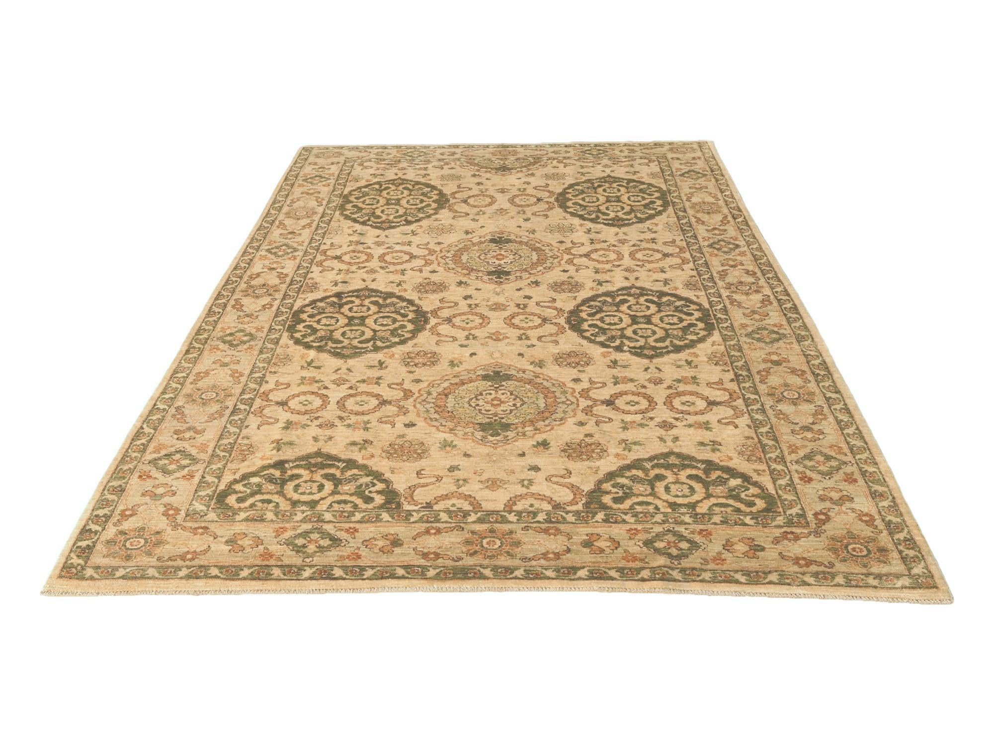 6' x 9' 4 Hand Knotted Ziegler Rug
