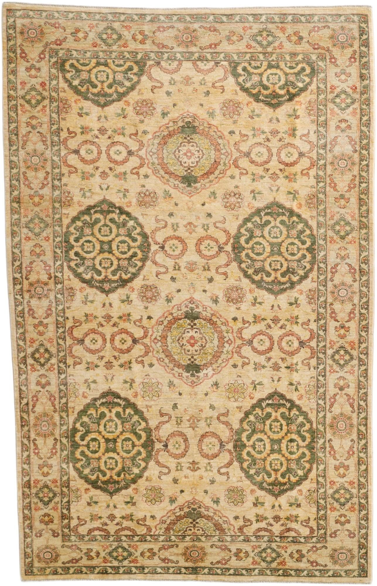 6' x 9' 4 Hand Knotted Ziegler Rug