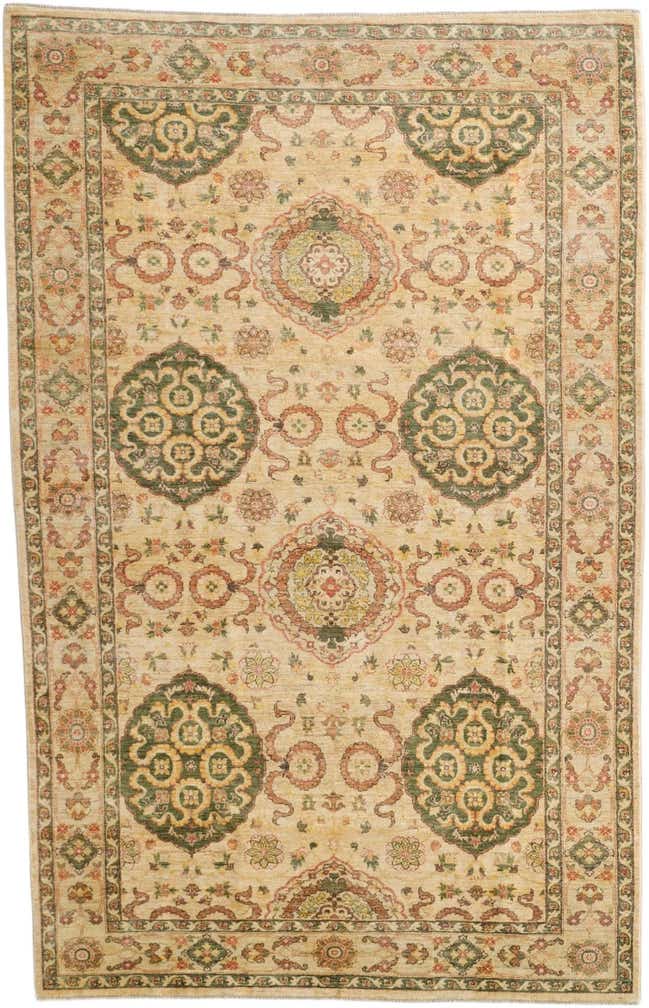 6' x 9' 4 Hand Knotted Ziegler Rug