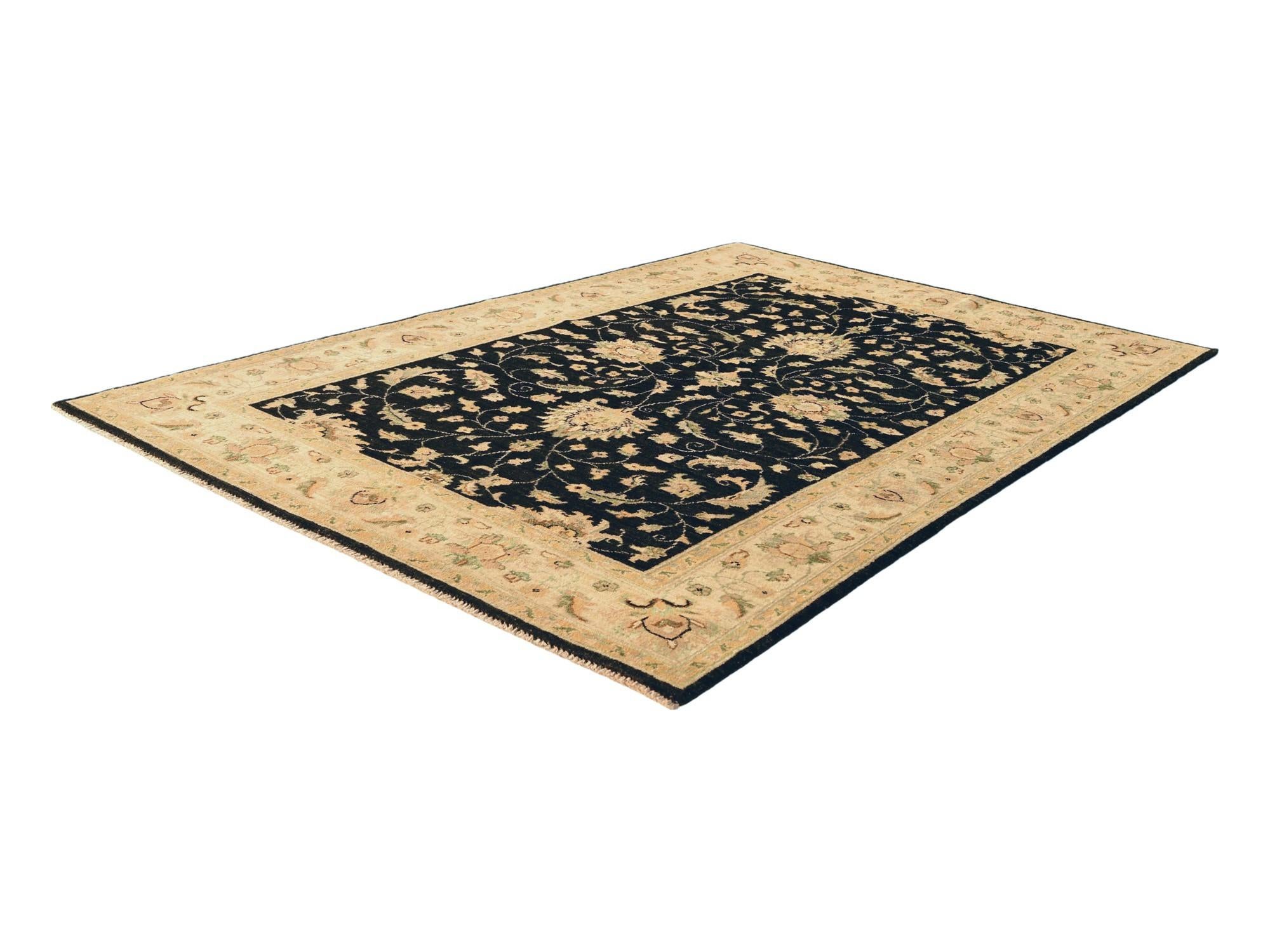 4' 11 x 7' 4 Hand Knotted Ziegler Rug