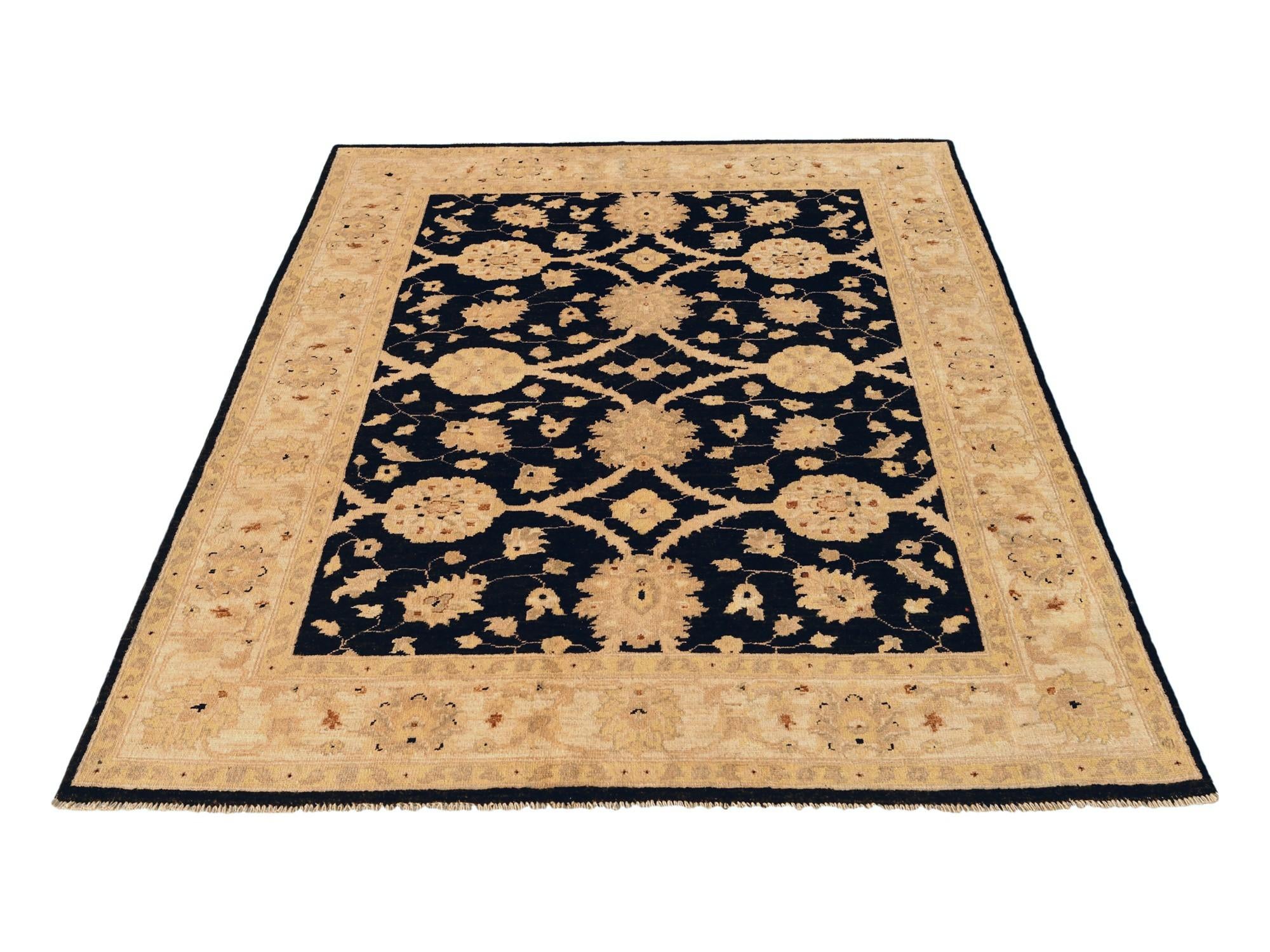 4' 11 x 6' 8 Hand Knotted Ziegler Rug