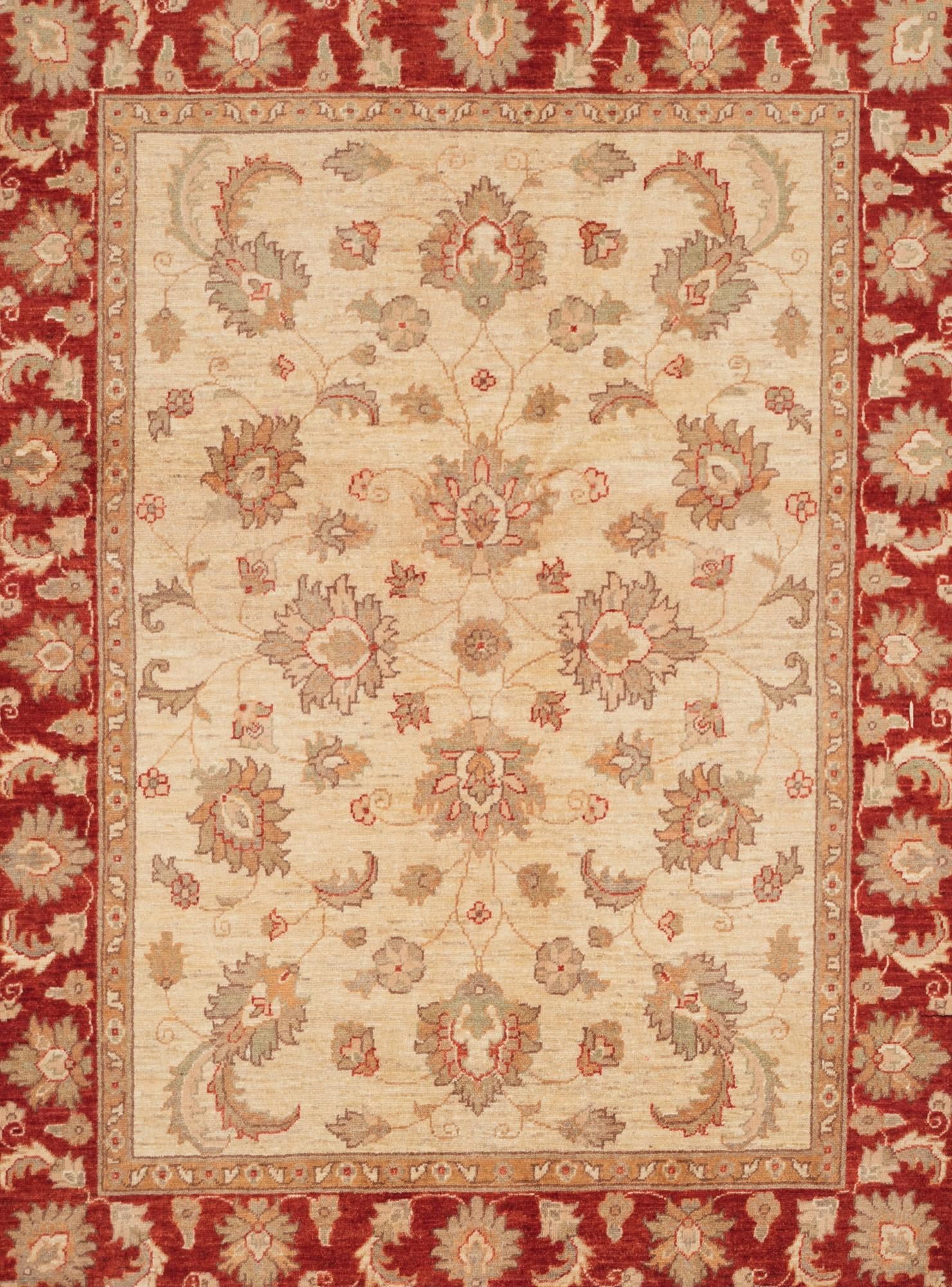 5' 1 x 6' 9 Hand Knotted Ziegler Rug