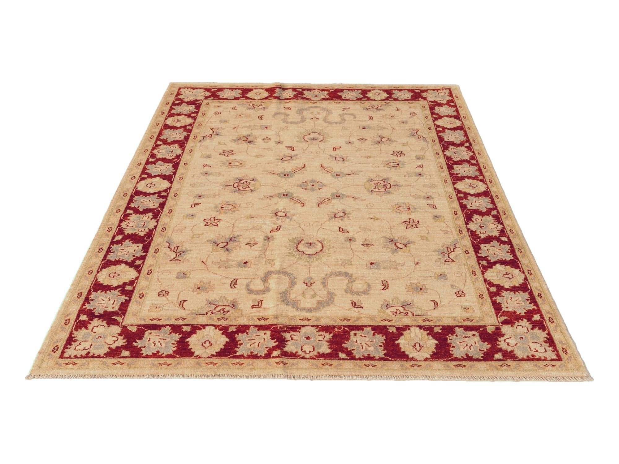 4' 11 x 6' 9 Hand Knotted Ziegler Rug