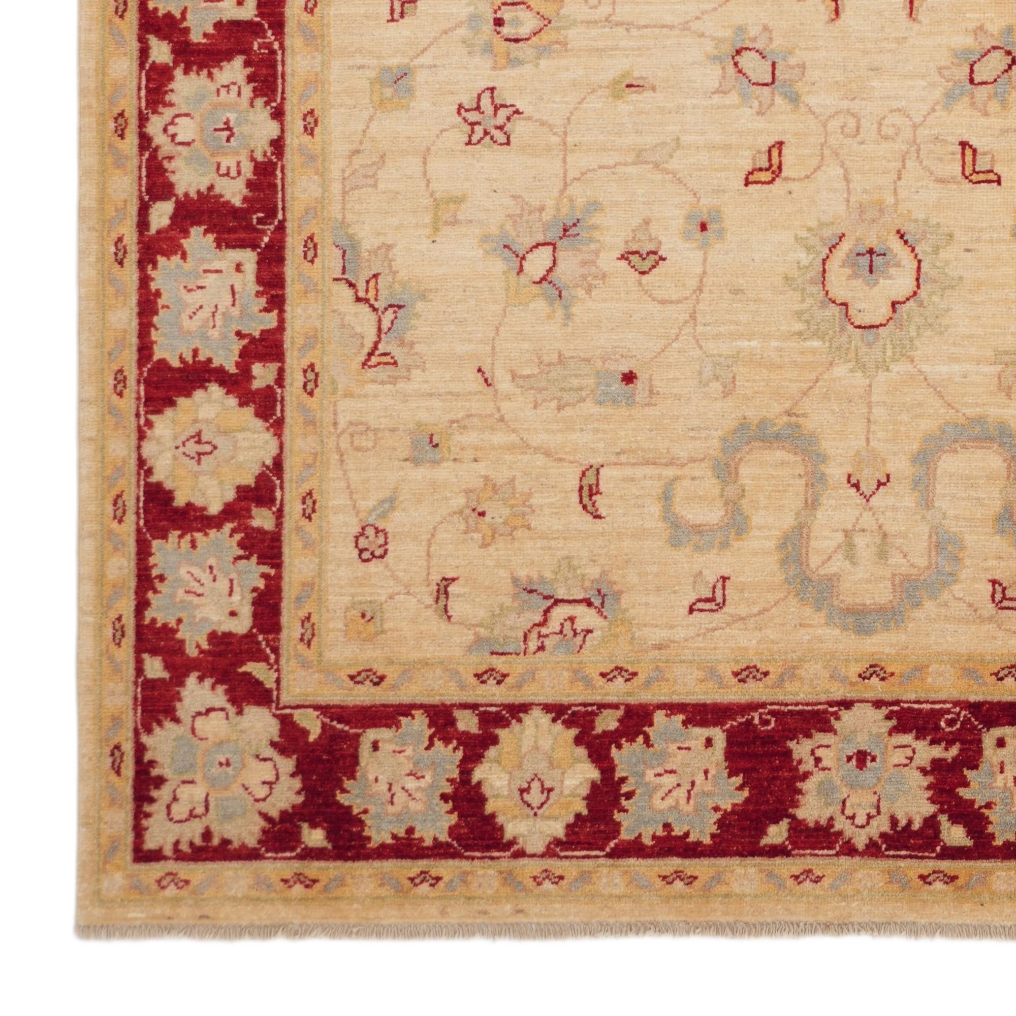 4' 11 x 6' 9 Hand Knotted Ziegler Rug