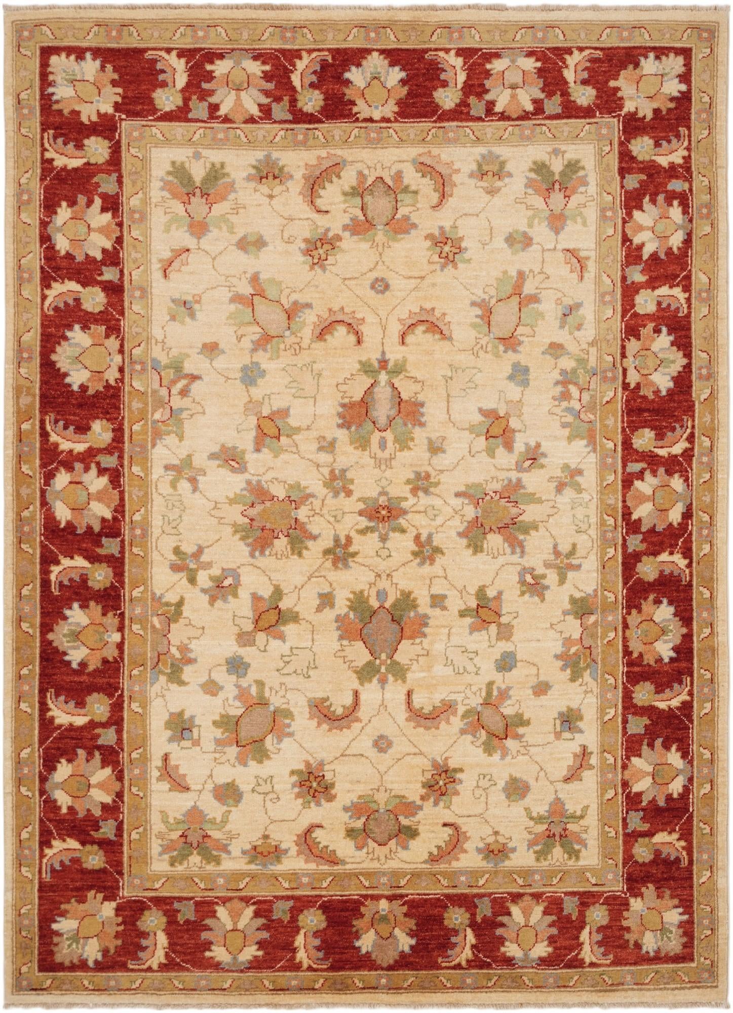 4' 11 x 6' 10 Hand Knotted Ziegler Rug