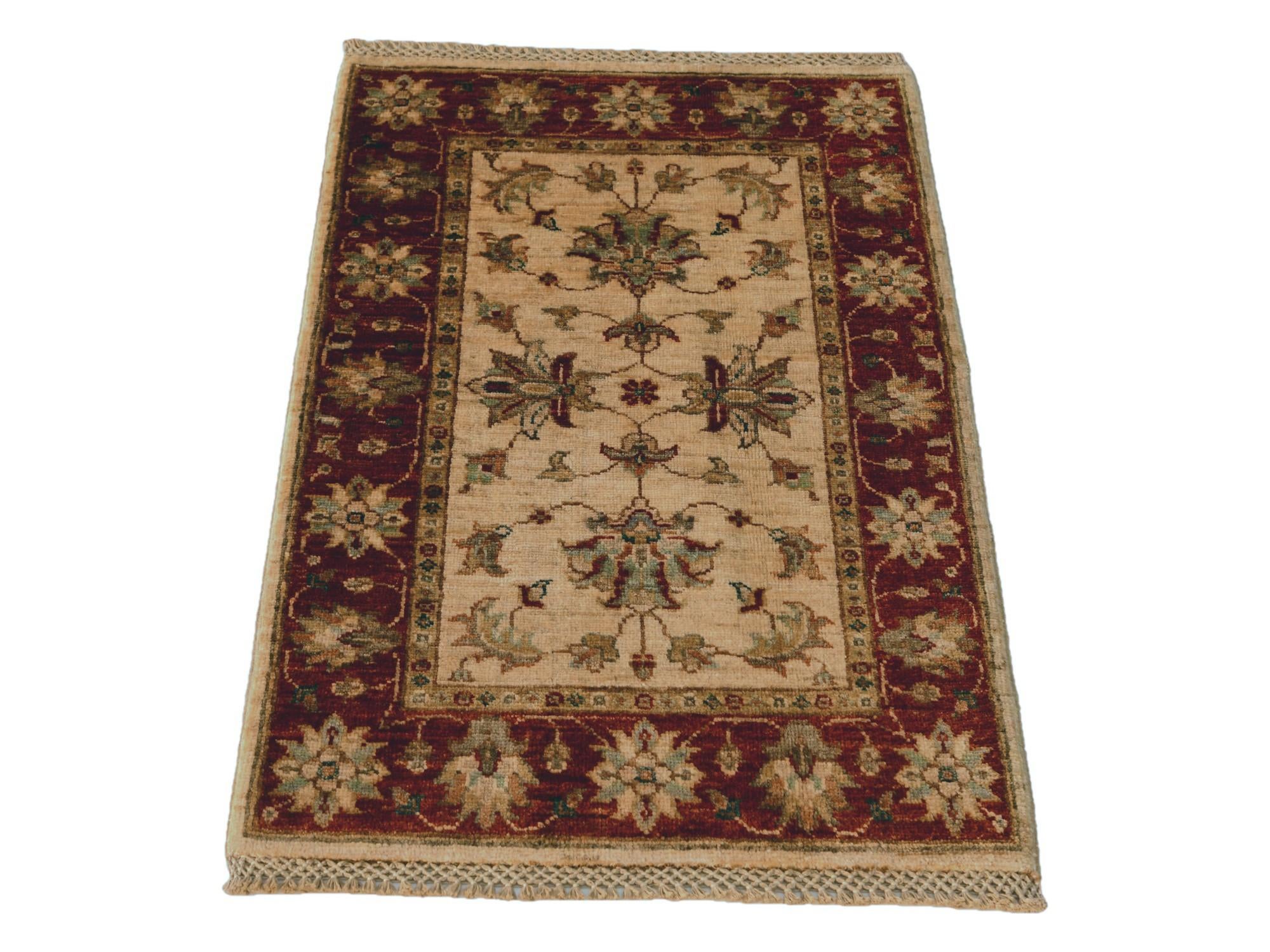 1' 11 x 3' Hand Knotted Ziegler Rug
